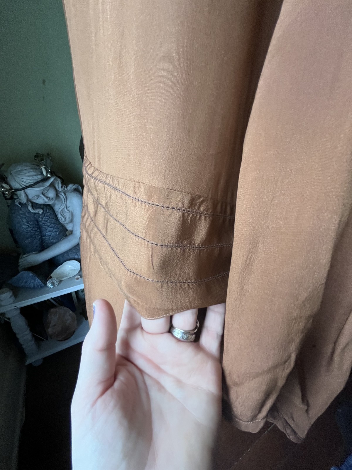 1920s Copper Brown Shift Dress