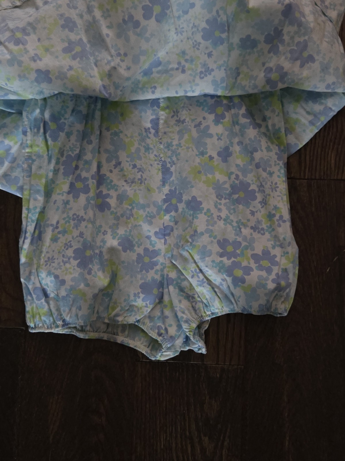 Vintage Sea Weeds Floral Skort Romper Women&rsquo;s Size 10 Blue Purple Summer Dress