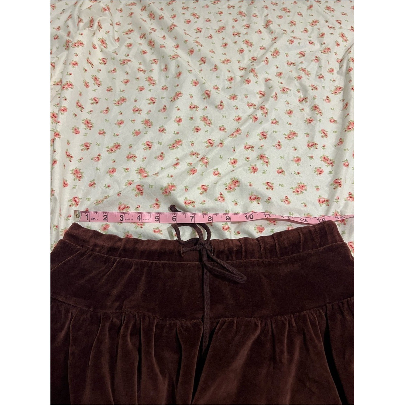 vintage velvet low rise drawstring mini skirt, perfect beach cover up