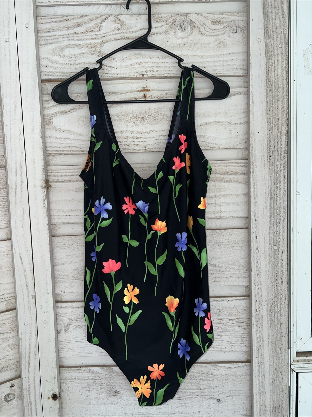 Vtg 90&rsquo;s Christina Women&rsquo;s Plus 22W Neon One Piece Swimsuit Black