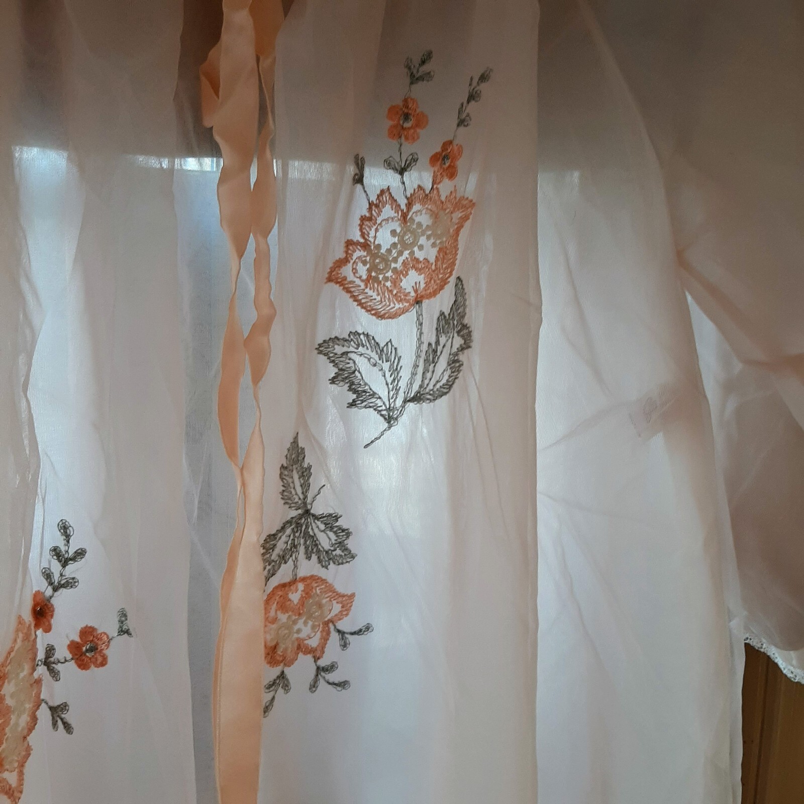 Vintage 2pc Set Double Layer Peach Seamprufe Nightgown & Robe size 32