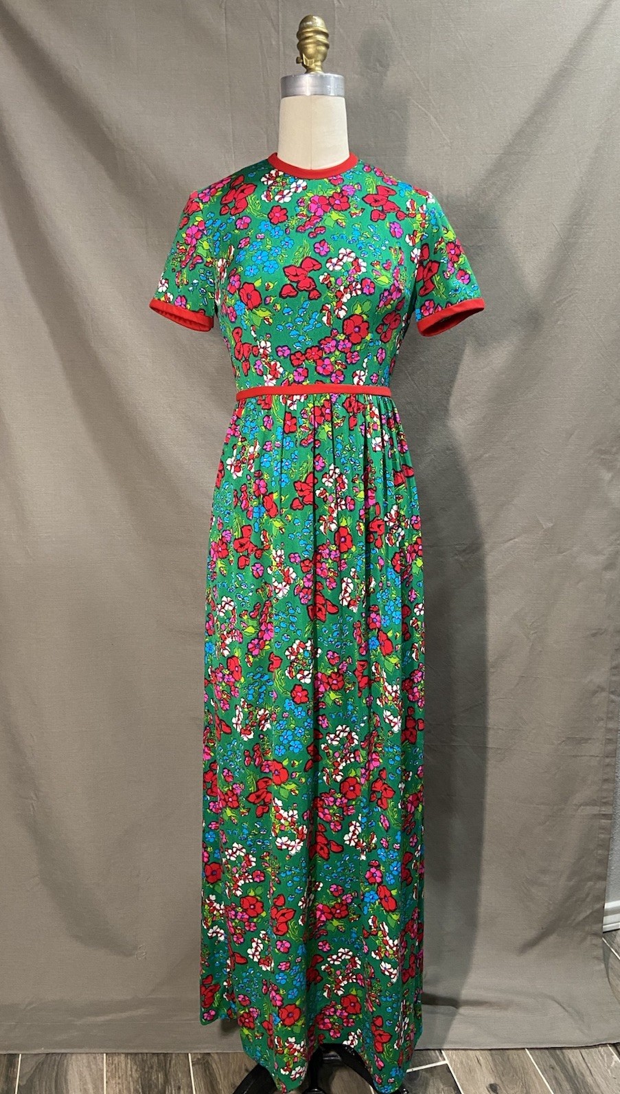 Vintage 1970’s Keram New York Floral Dress Keyhole Back Size XS 0/2