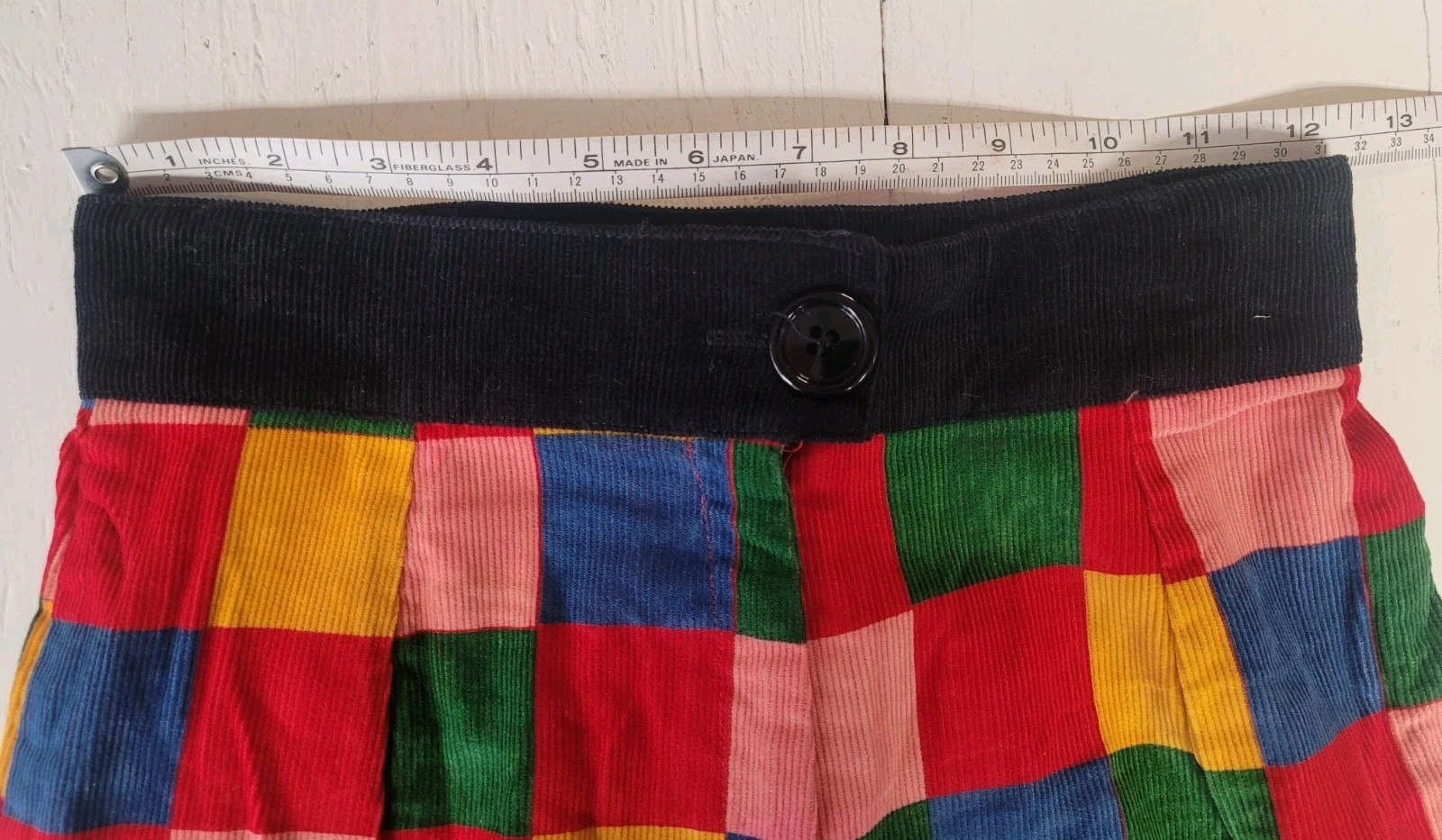 VINTAGE ALLEY CAT BY BETSEY JOHNSON CAPRIS CORDUROY RAINBOW PATCHWORK SIZE 5/6