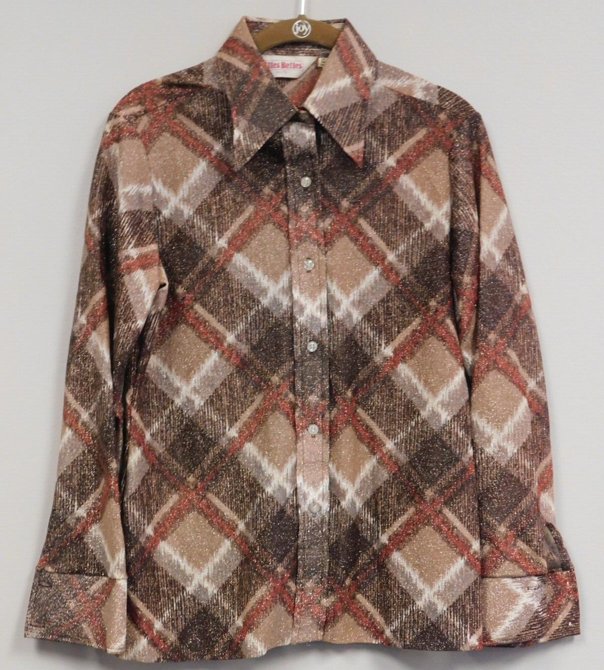 Elles Belles Knits Long Sleeve Blouse with sparkle Size 14 1970&rsquo;s Vintage
