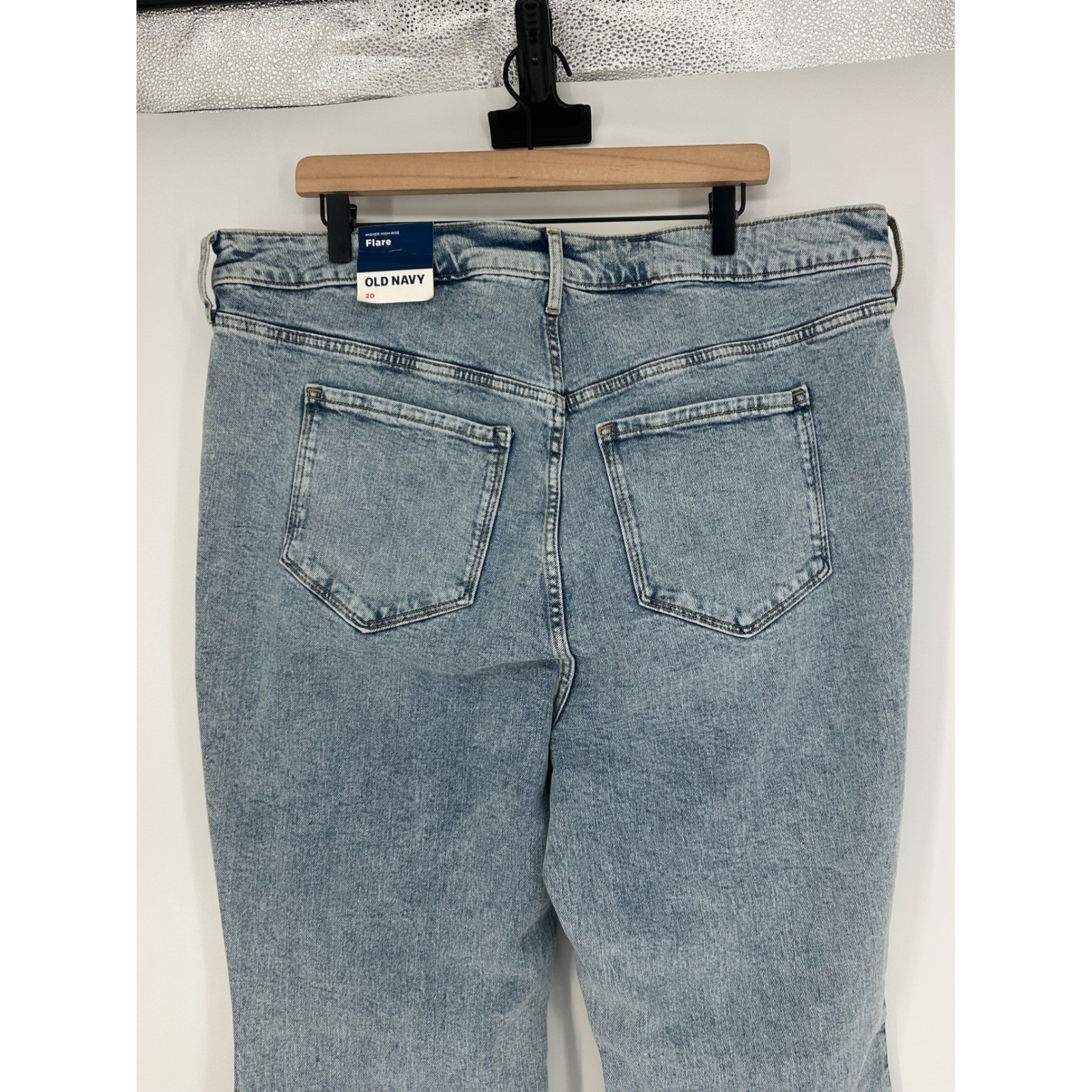 NWT-Old Navy Higher High Rise Flare Jeans Plus Size 20 Rita Side Hem Slit 876621