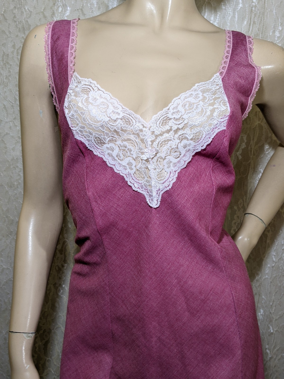 Vintage Sears Soft Cotton Polyester Blend Slip Dress Lingerie Nightgown L