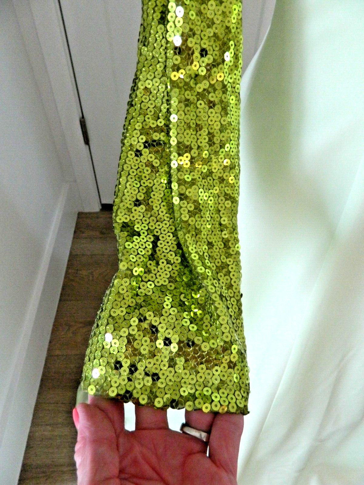 Vtg. Zum Zum Lime Green Sequin Special Occasion Prom Dress sz 5/6