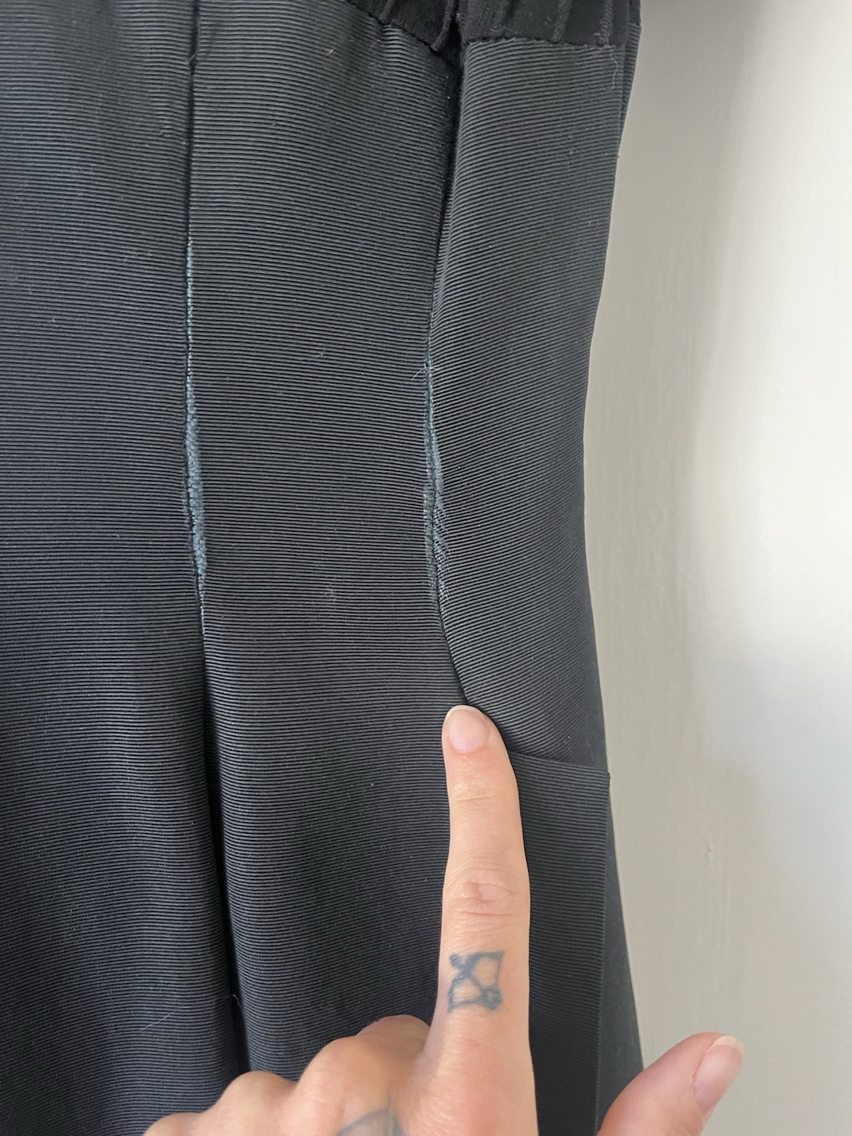 1950’s Vintage Black Solid Fit & Flare Dress Buttons Belt as seen on Dita