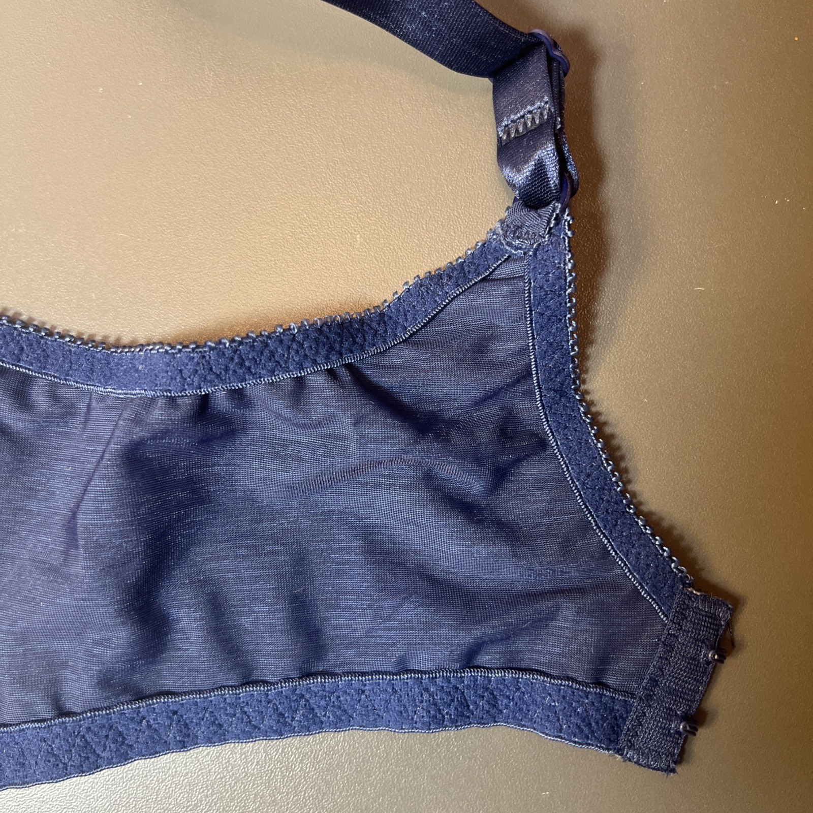 Vintage Chantilly Maidenform Bra 36C Wired Unlined No Pads Floral W/ Blue Lace