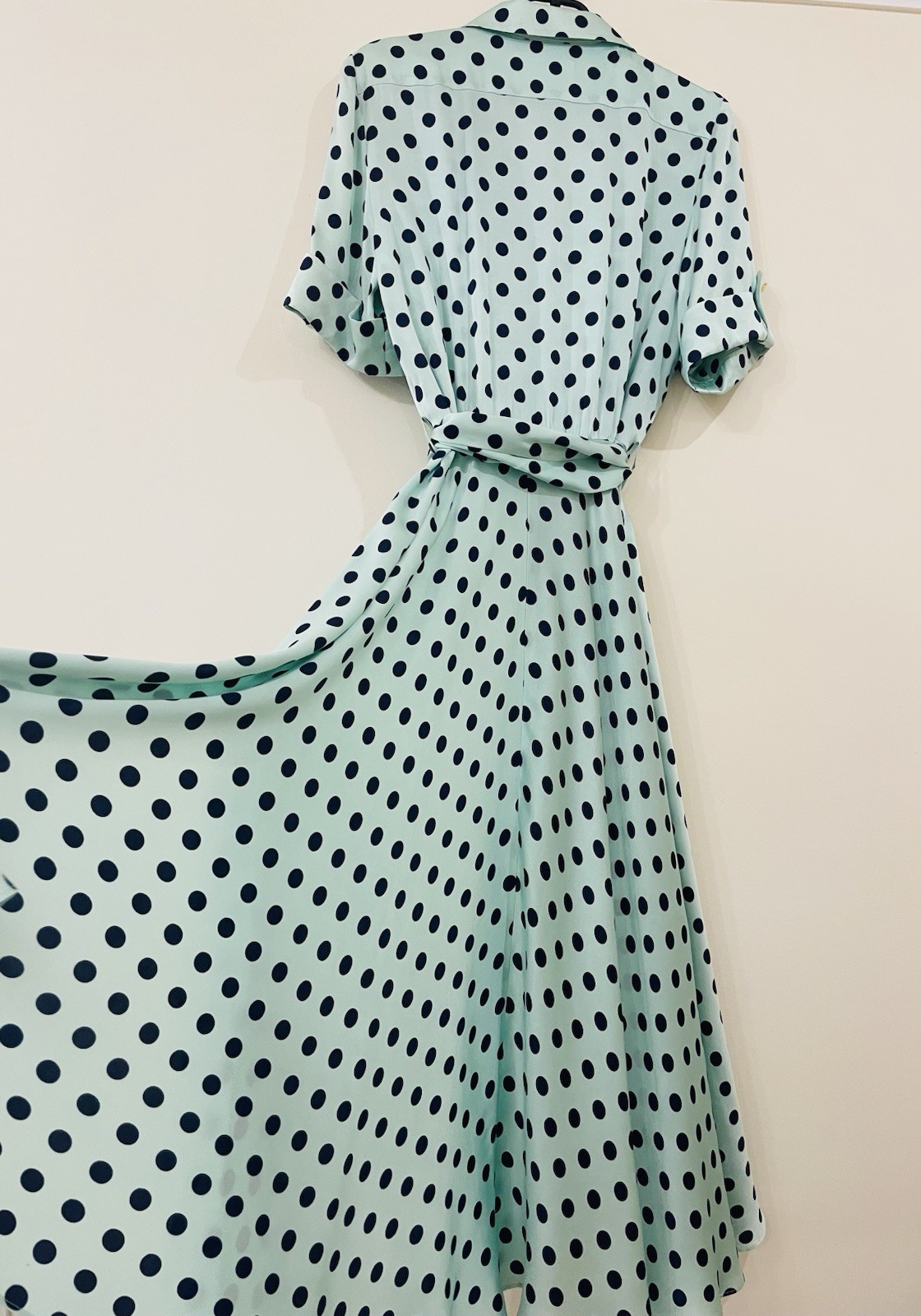 Vintage Escada by Margaretha Ley Silk Dress Polka Dot Pattern Made in Italy