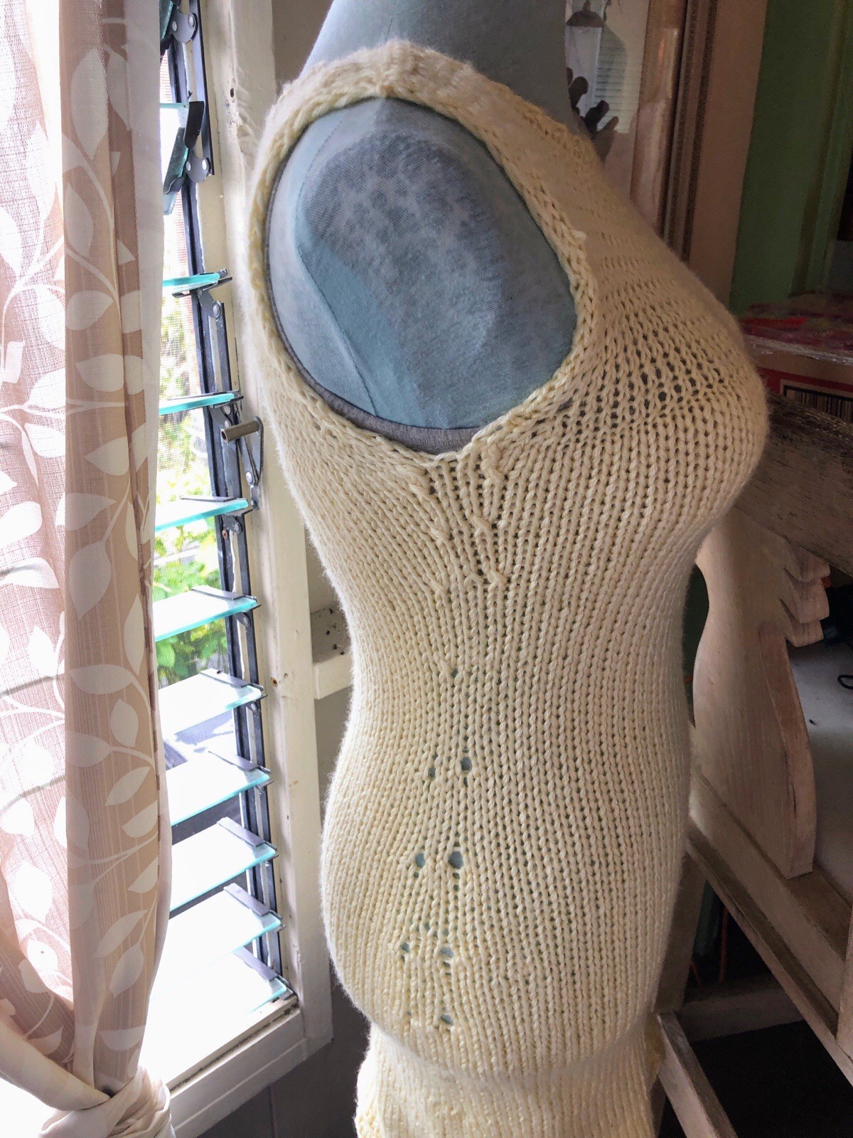 Vintage Hand Knitted Elegant Dress