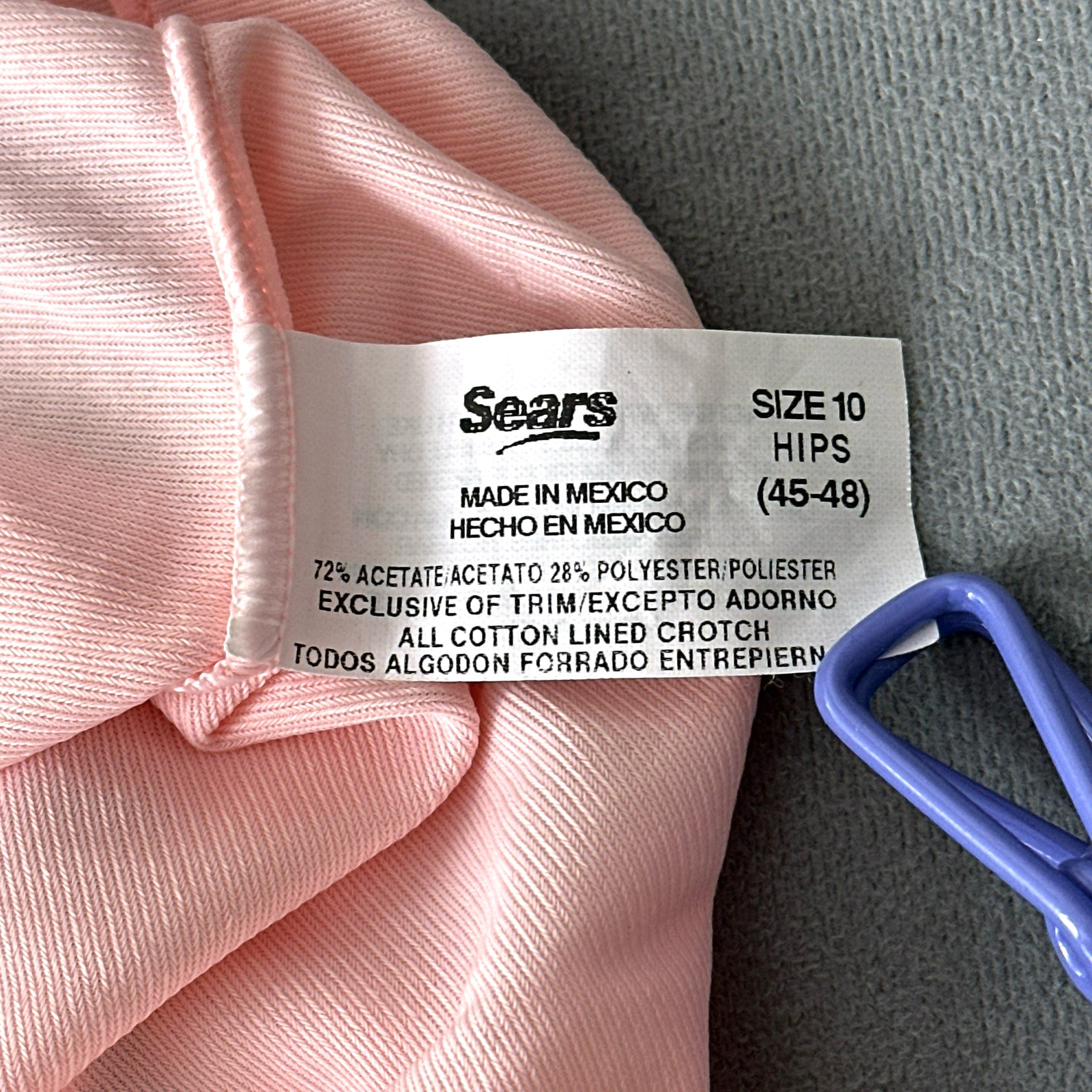Vintage Sears Panties Plus Size 10 Granny Panty Pillow Tab Acetate Polyester