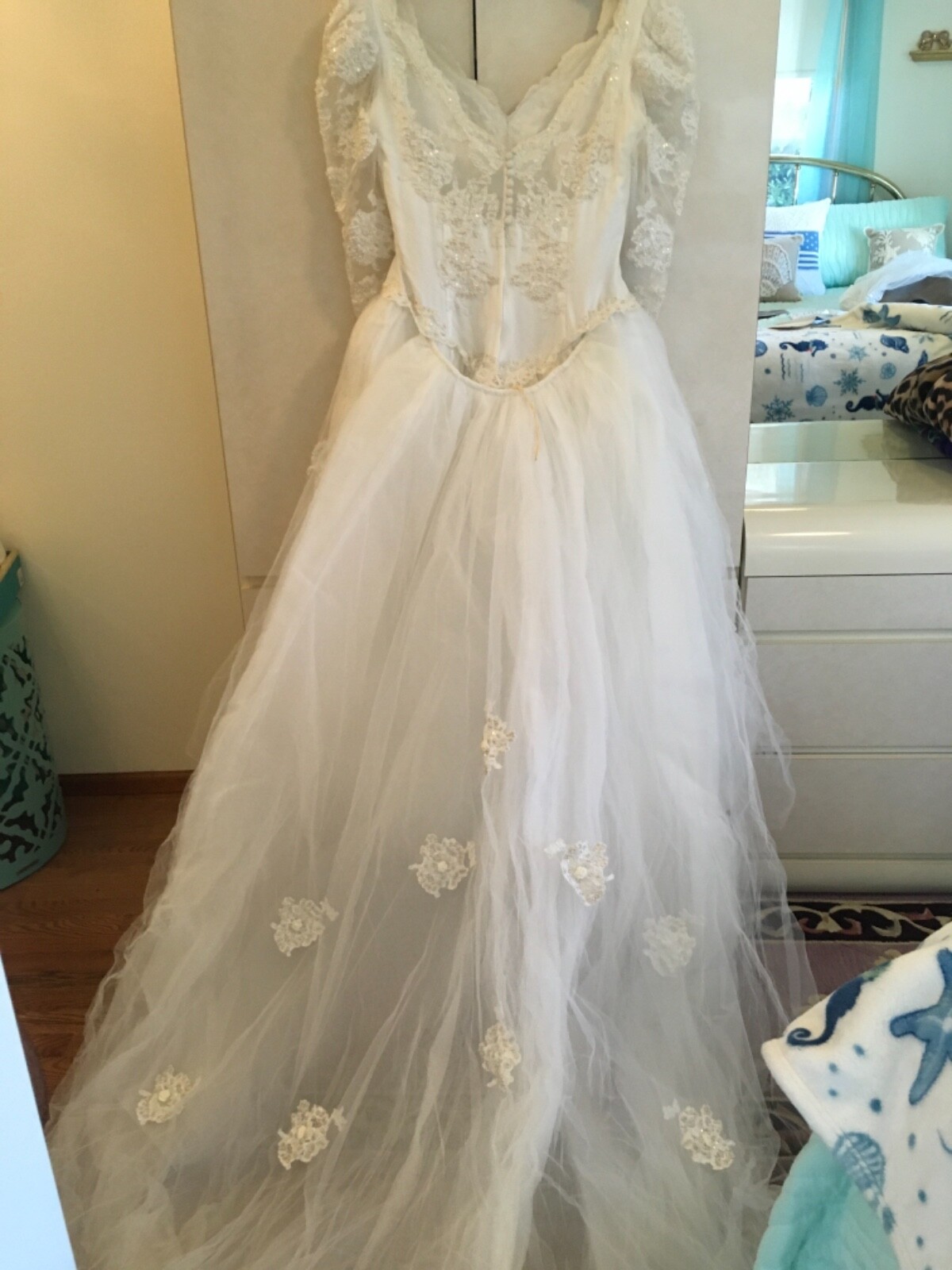 Vintage+Cinderella+Wedding+Ball Gown With Removable Train Size 16
