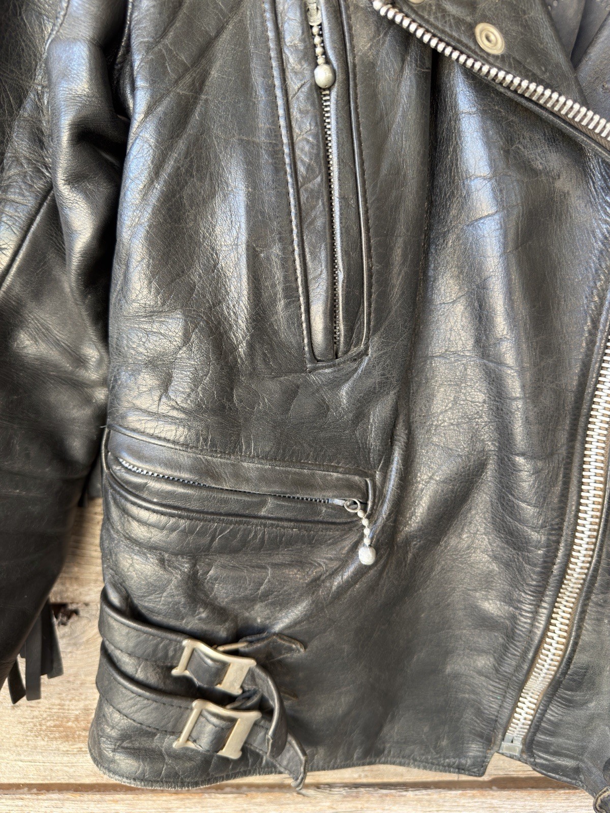 Vintage Rivett’s London Fringed Leather Motorcycle Jacket | 59 Club & BSA Pins