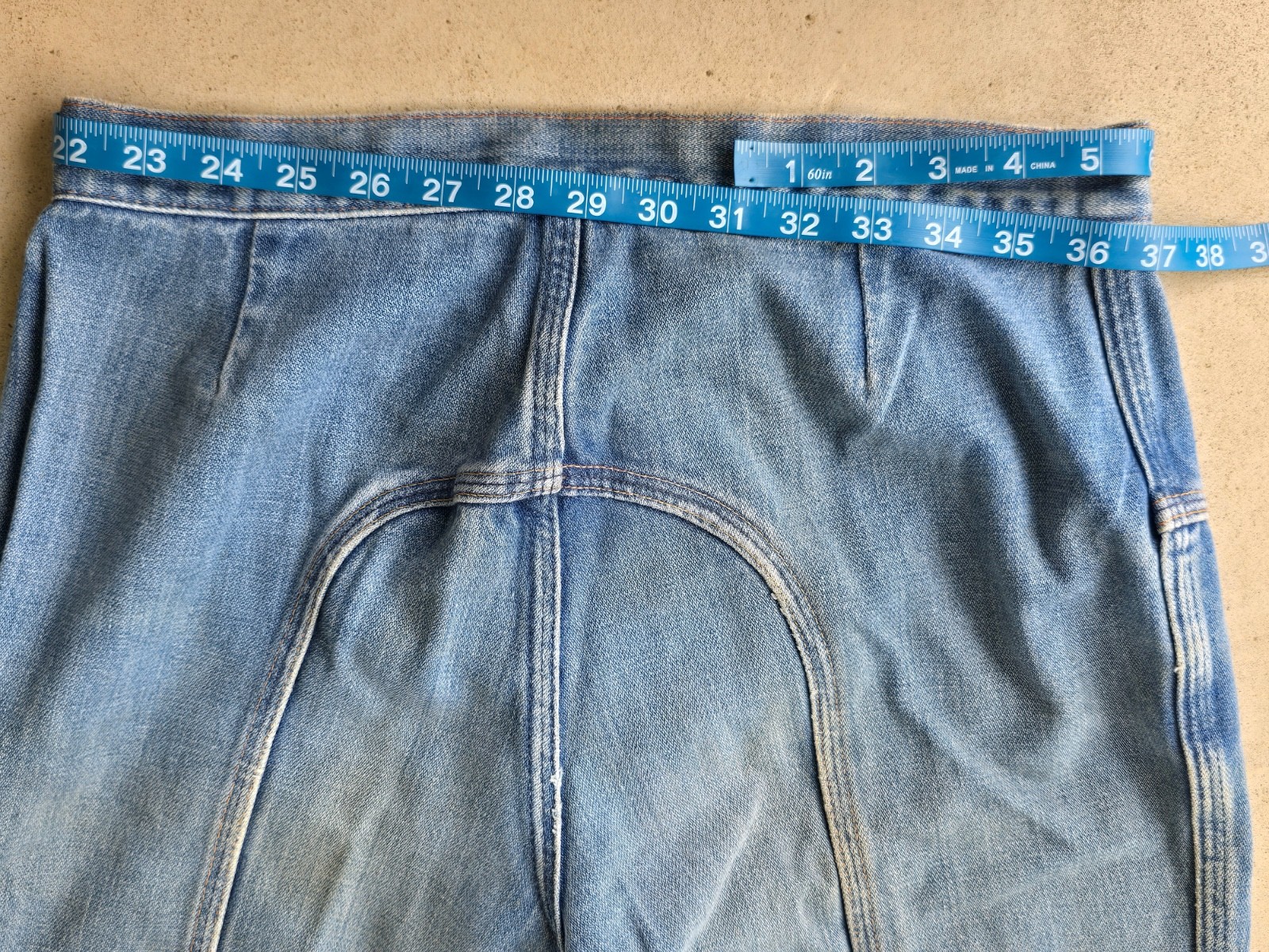 Vintage 1970s Wrangler Saddle Back Flare Leg Denim Jeans Size 13/14 Talon Zipper