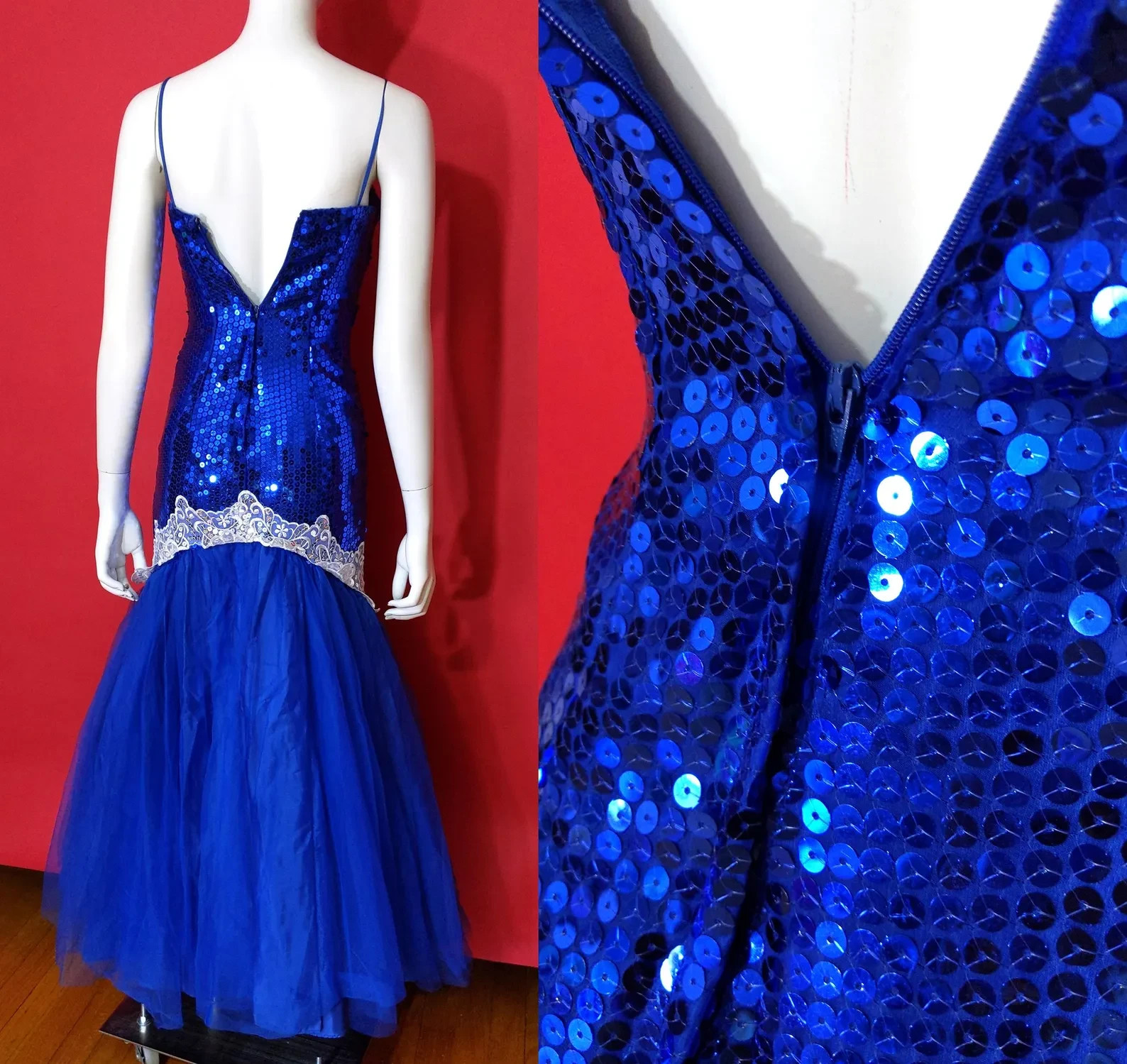 Sparkly Vintage 80s Sequin Drop Waist Fluffy Puffy Party Dress by Flirtations