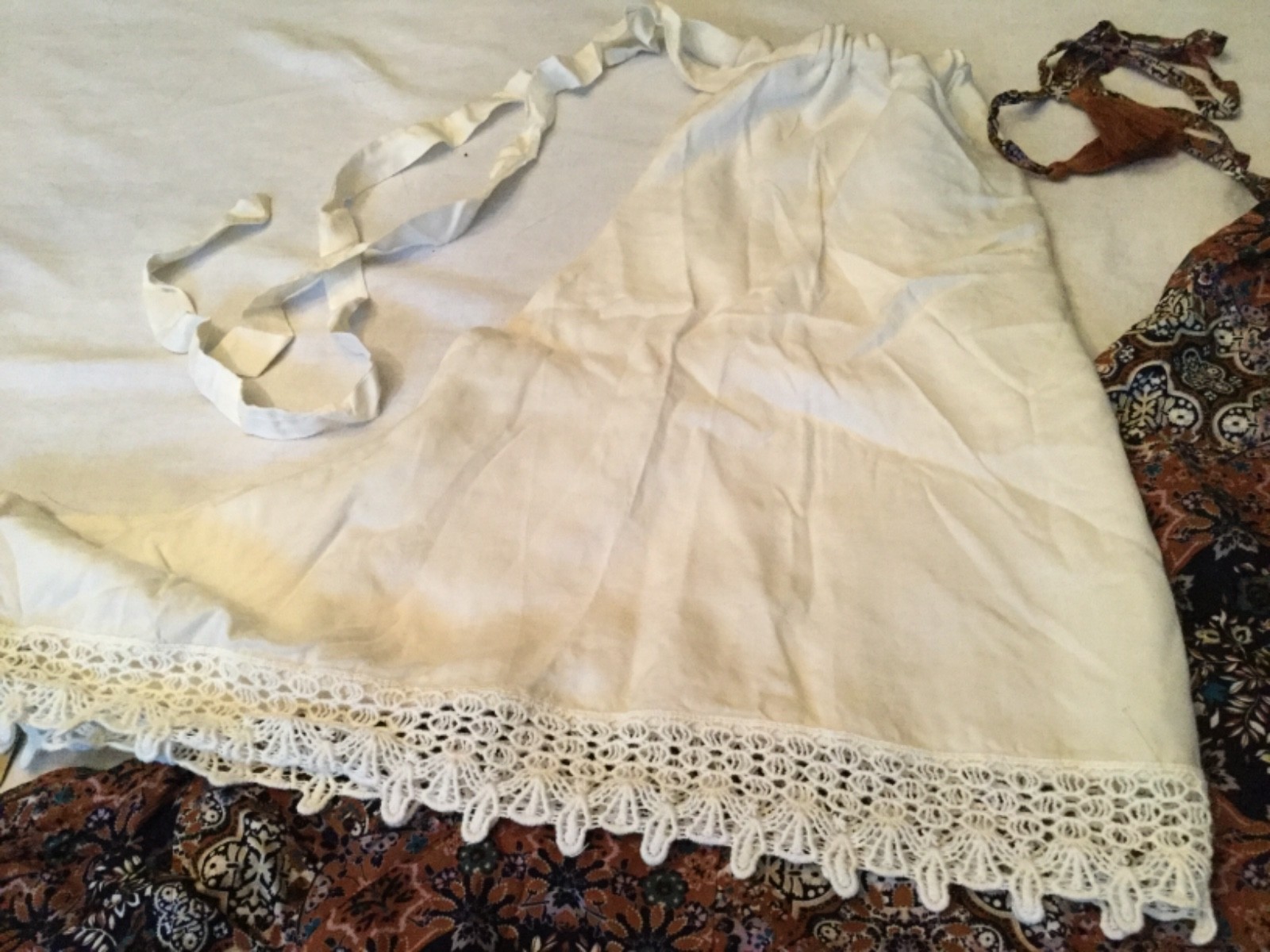 American Eagle CROCHET LACE Tie Back HALTER TOPS BOHO Print or Ivory Solid XXL