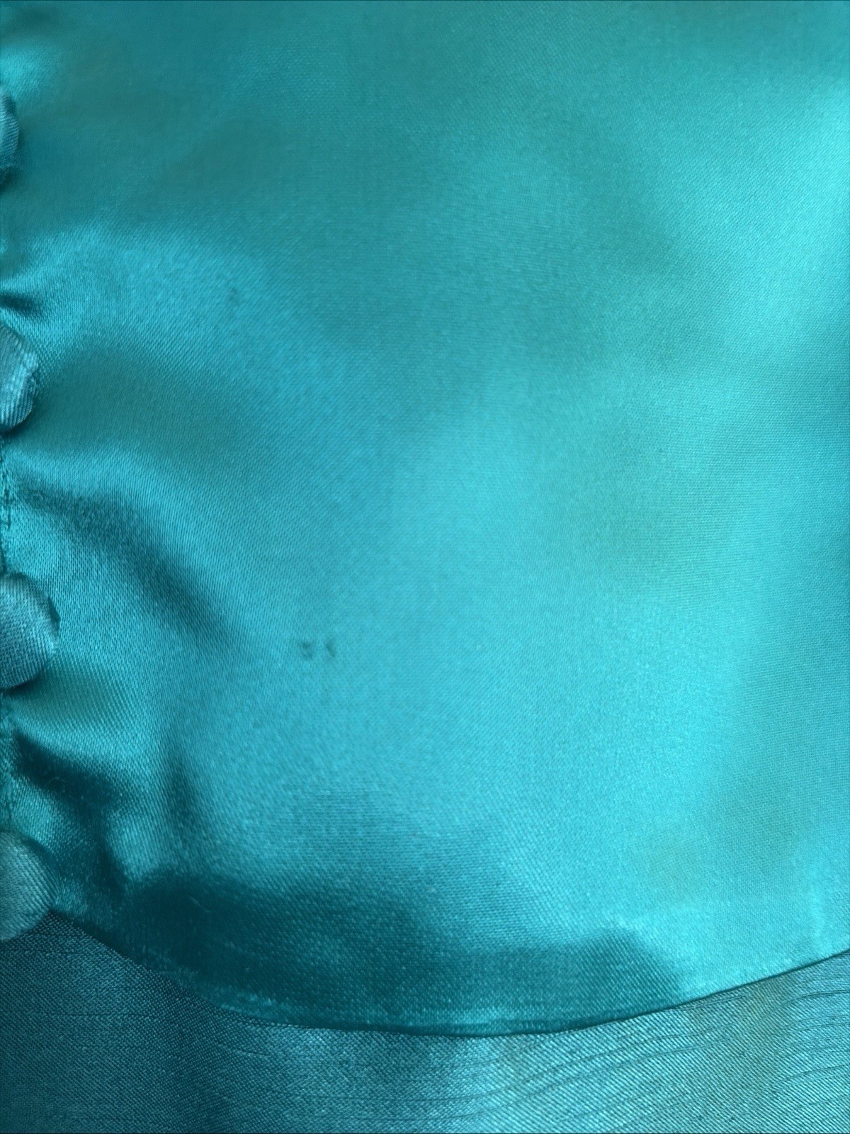 Vintage Handmade Aquamarine Formal Classic A Line Dress Buttons Satin Bow