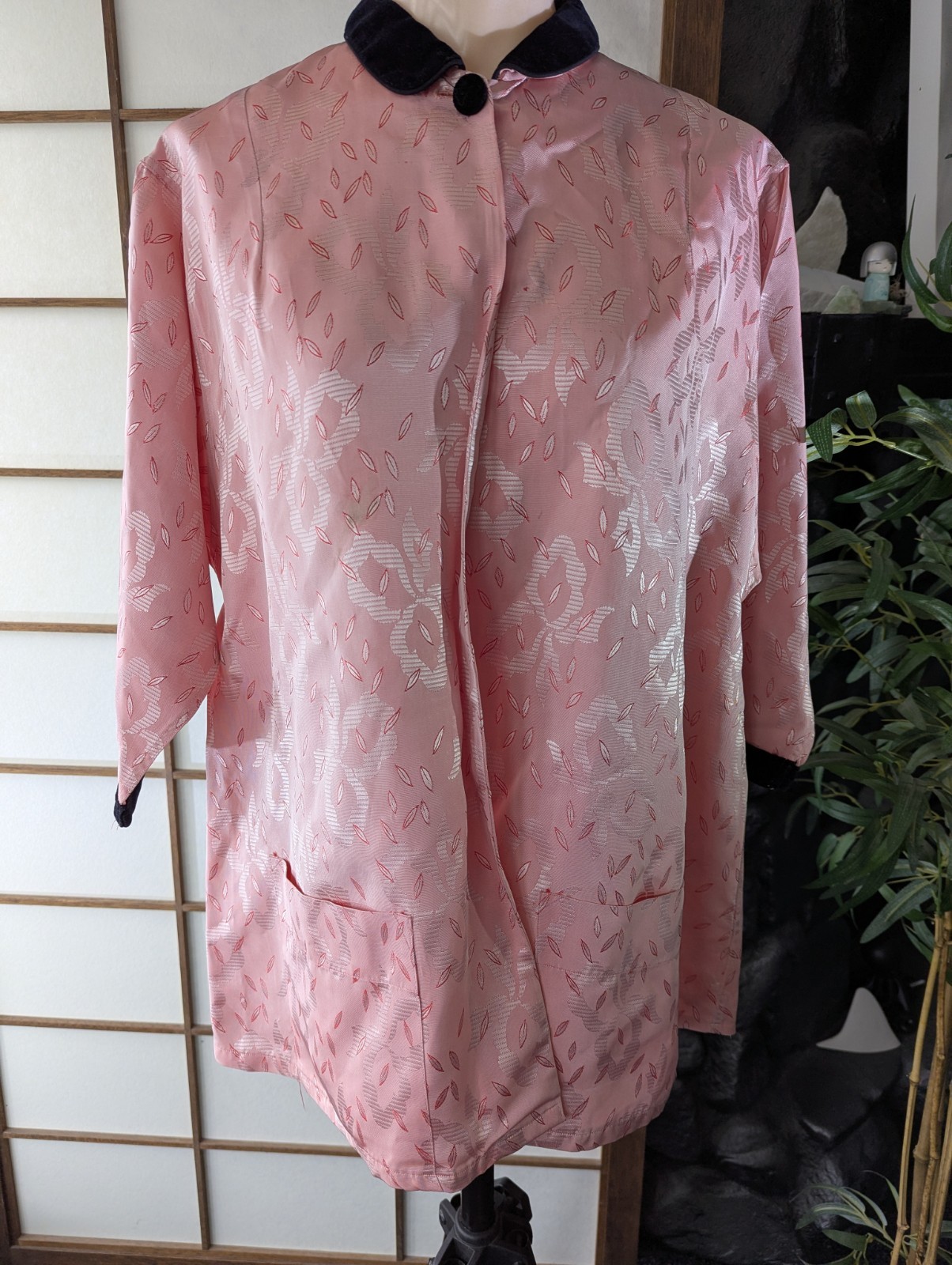 Vtg 1940s Smoking Jacket Robe Coat « Man Tailored » Tommiesby Harry Berger Sz XL
