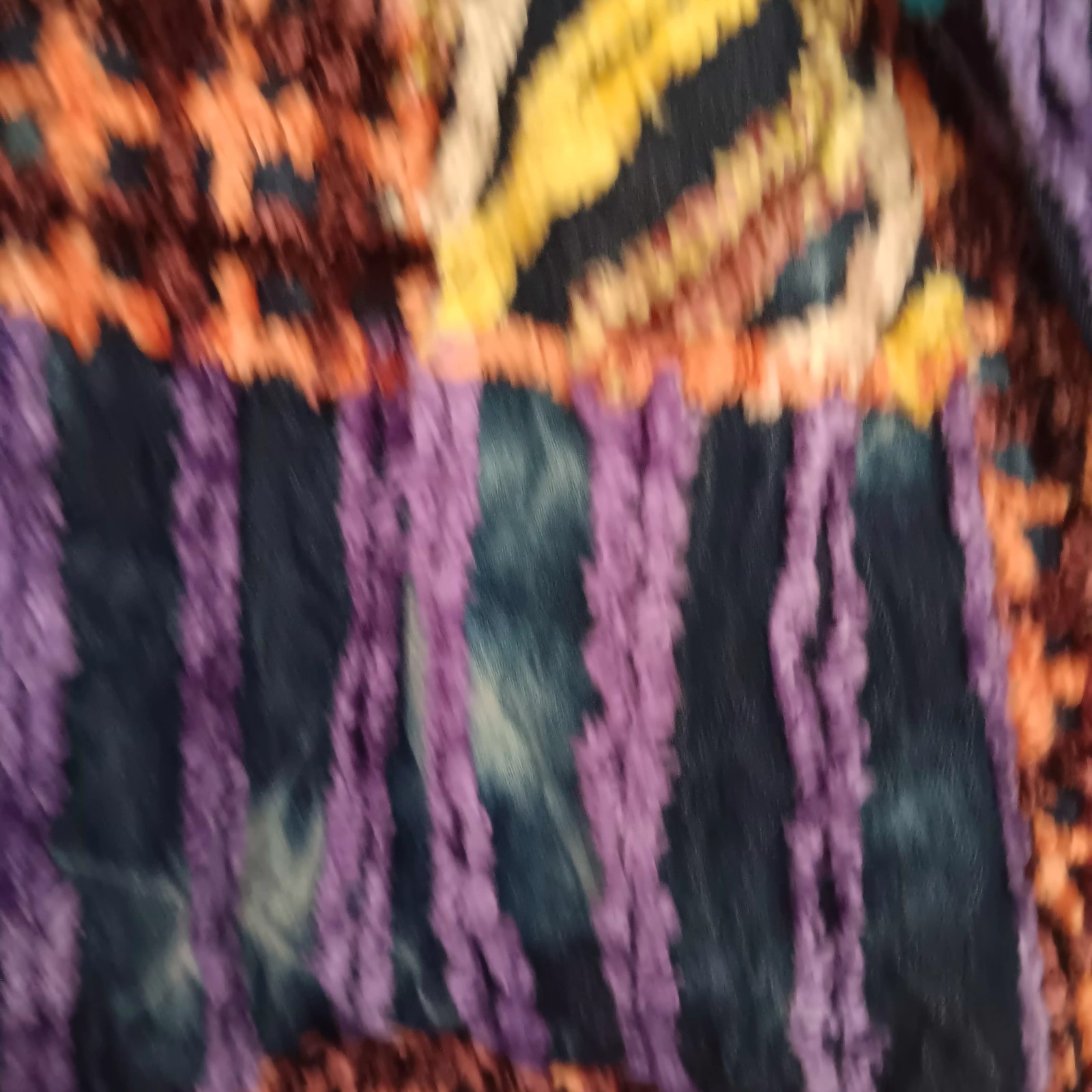 Vintage Chenille Patchwork Boho Jacket Women’s SZ S Art To Wear Sandy Starkman