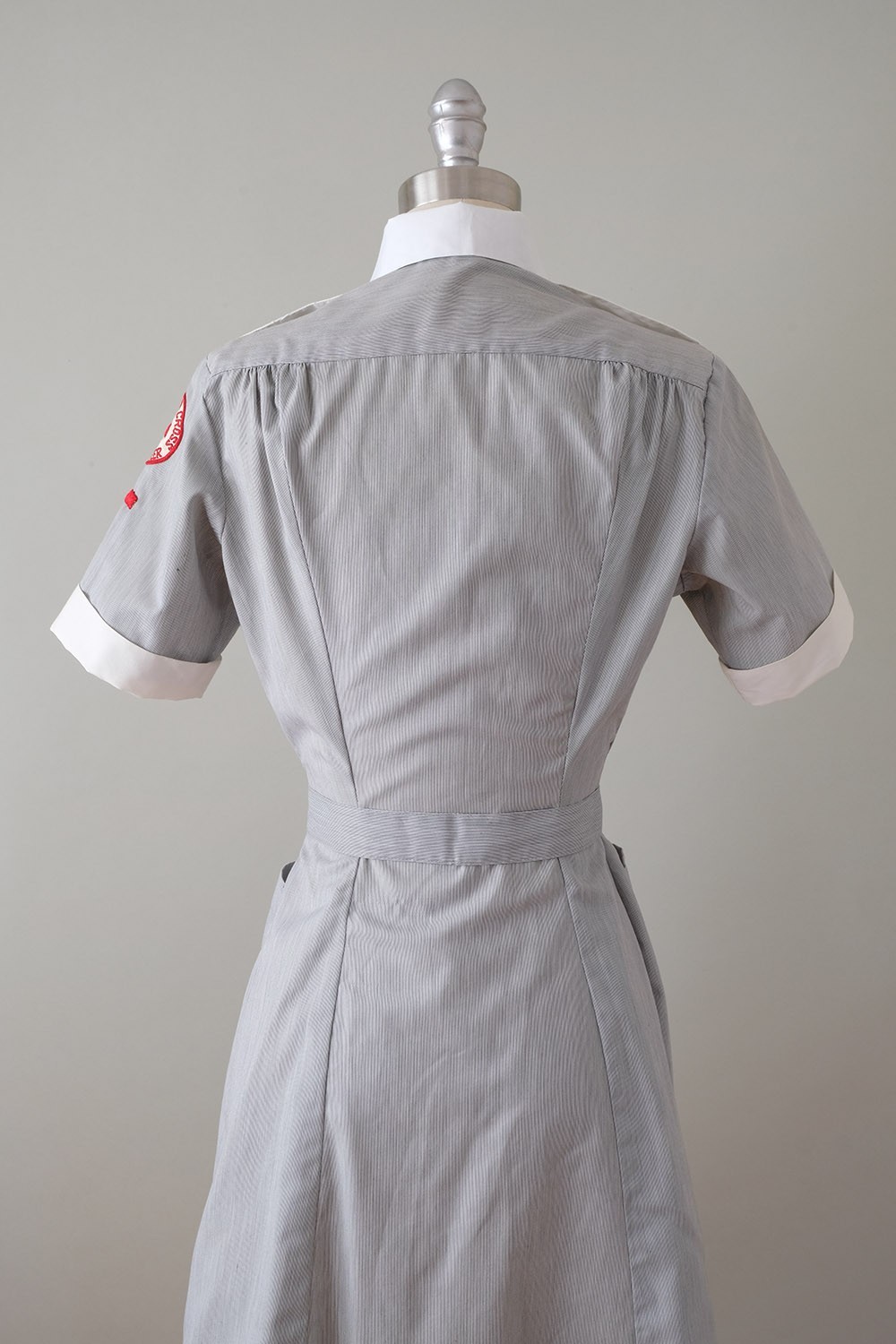 Vintage Post-WWII Red Cross Uniform Dress + Hat, Pins, Collars, and Name Plate