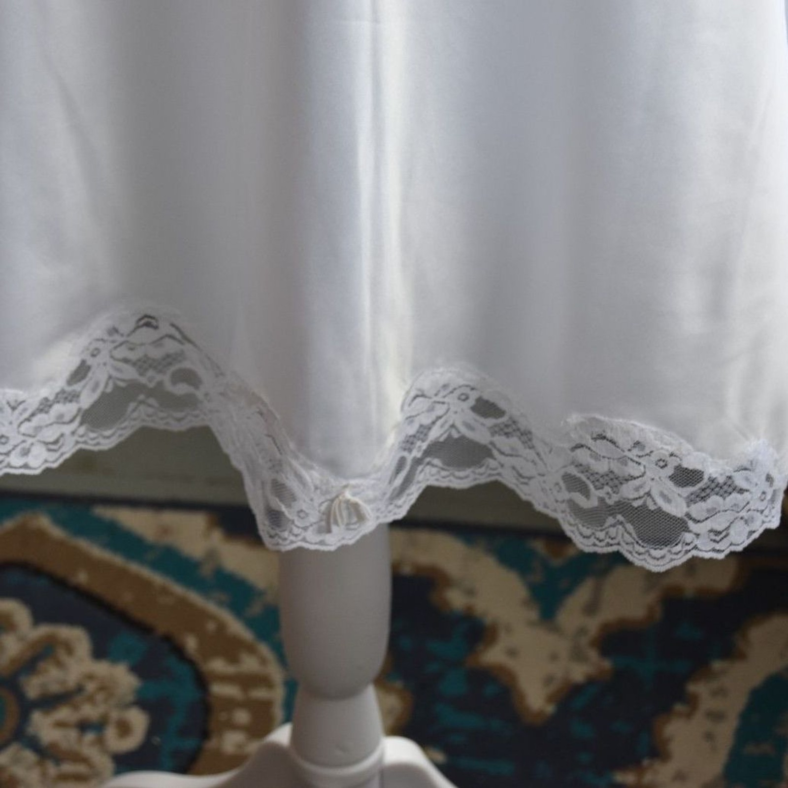 Vintage 1970s Maidenform White Something Special Half Slip Lace Hem ILGWU USA S