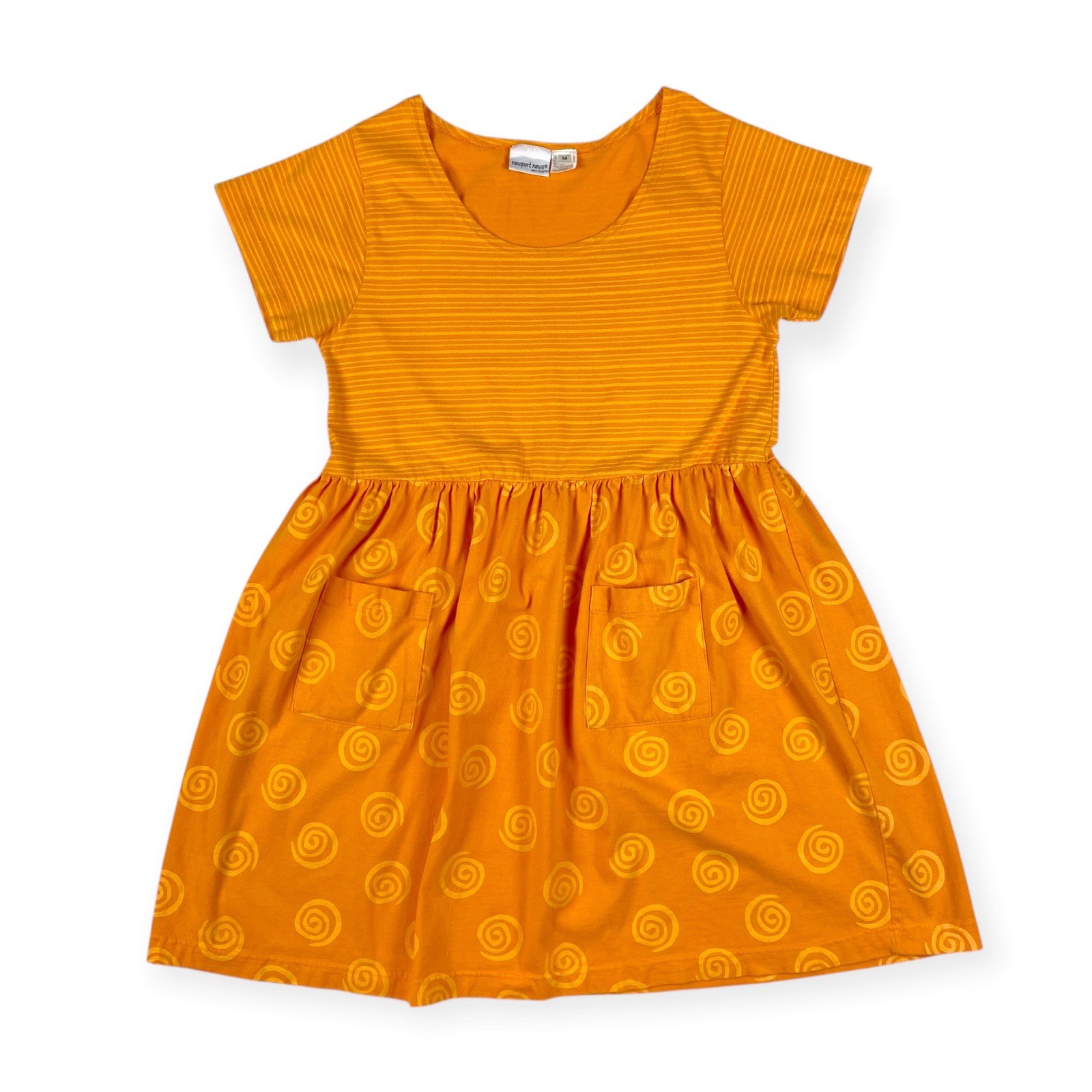 Newport News Women&rsquo;s VTG Orange 100% Cotton Boho Art to Wear Dress M