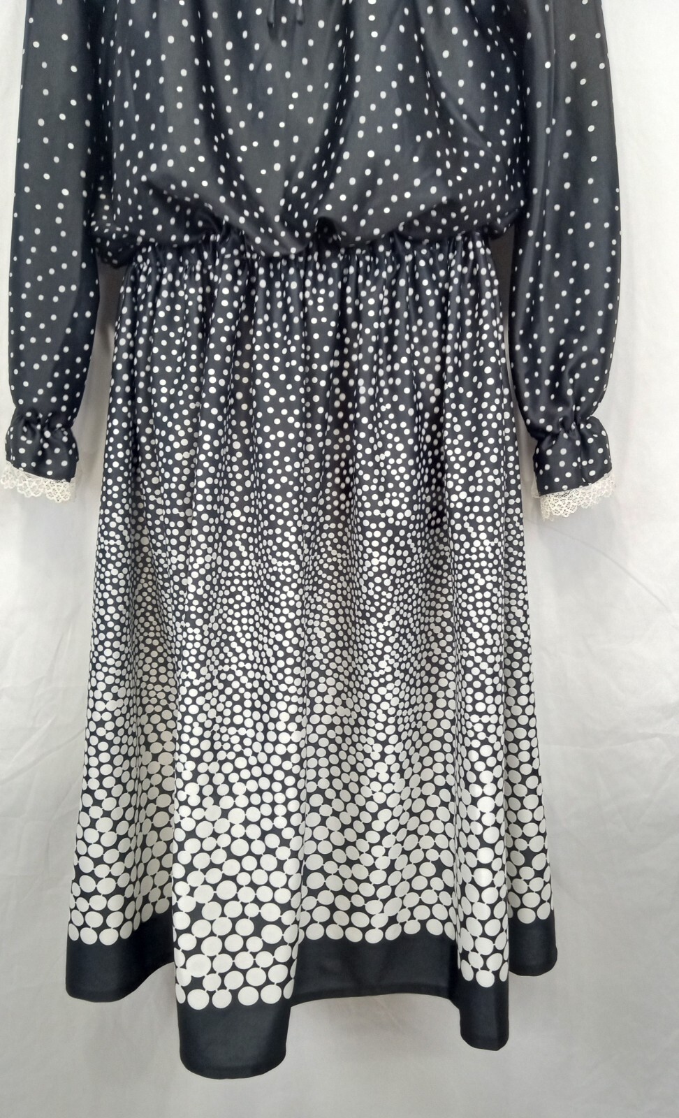 England Saint Honore Satin Black /white Polka Dot women&rsquo;s dress size 10