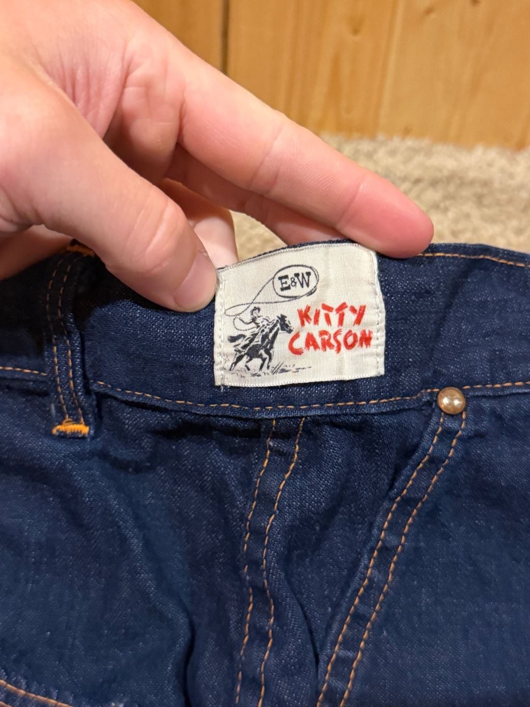 Vintage 1950s Kitty Carson High-Waisted Side-Zip Denim Ranch Jeans