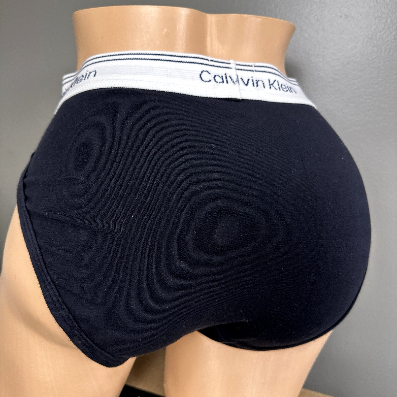 Vintage 1994 Calvin Klein Athletic Black High Cut Briefs USA Logo Waist Large
