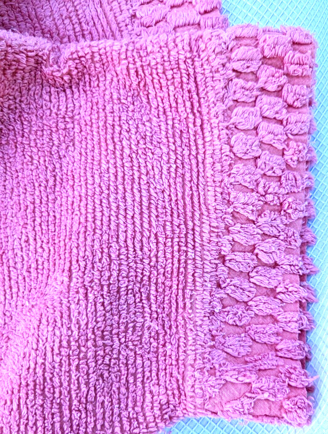 Vtg STAN HERMAN Bubble Gum Pink Chenille Robe Button Front Short Sleeve XXL/OS