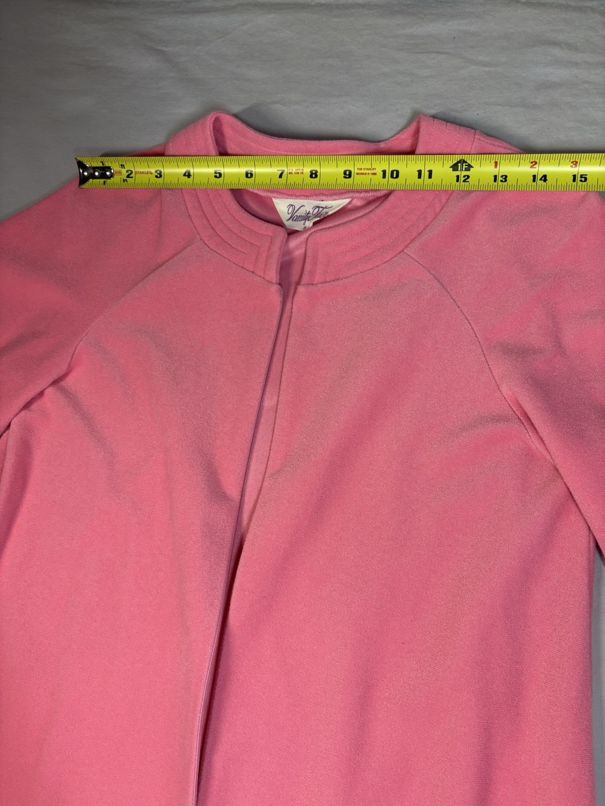1970s Vanity Fair Velvet Fleece Pink House Coat Vintage Robe Long Women’s M USA
