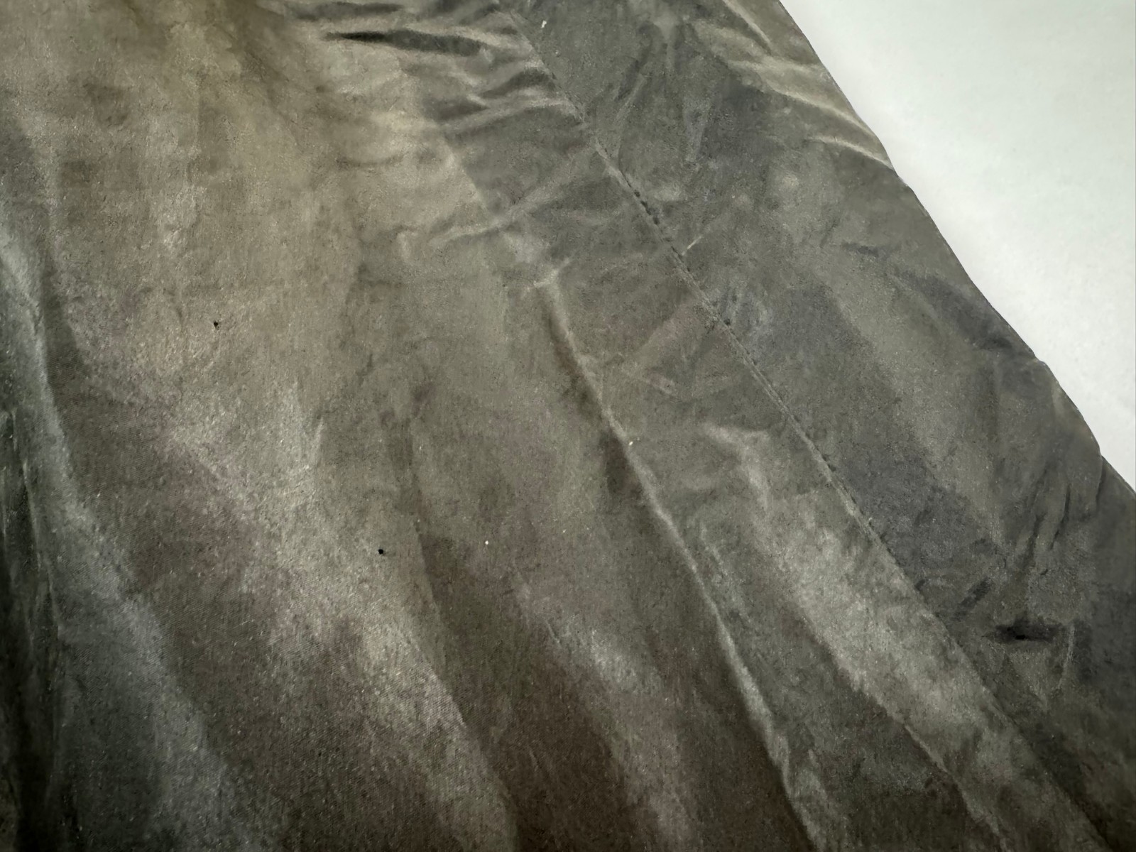 Antique Victorian Black Silk Taffeta Skirt Triple Ruffle Bustle Era Handmade