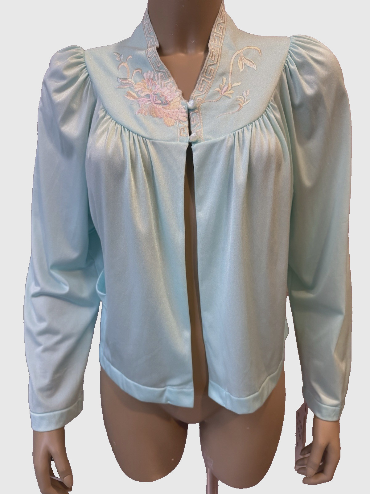 Vtg SHADOWLINE Bed Jacket Robe Cottagecore, Embroidery, Sz S/M, NOS w/Tag 90&rsquo;s