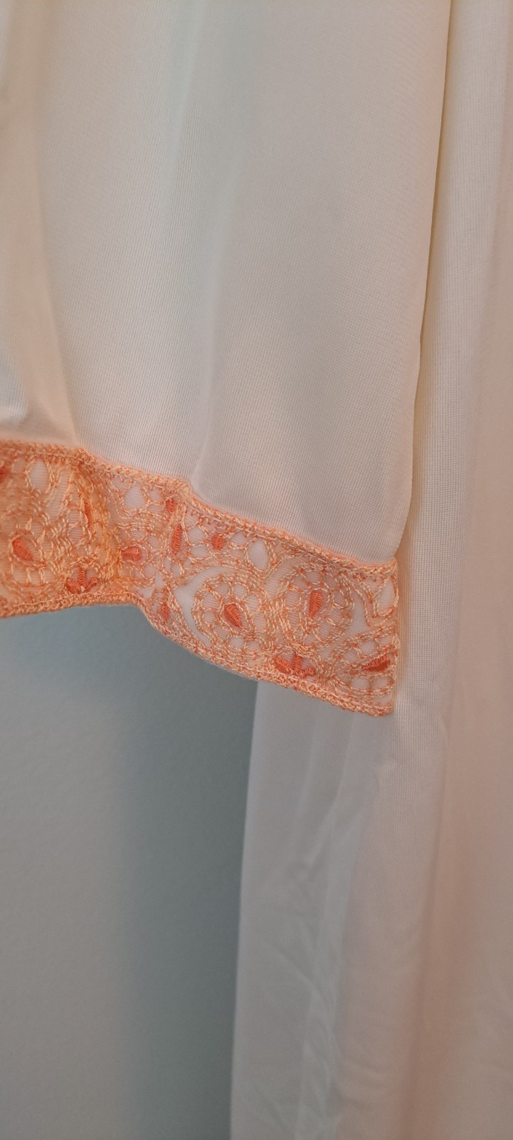 Off White Cream Vtg 2 Pc Gossard Artemis Robe Nightgown Beautiful Embroidery Med