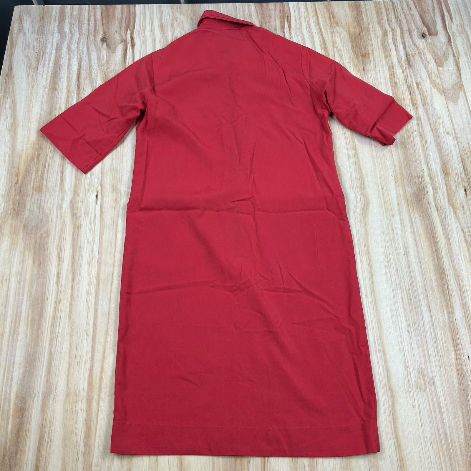 VINTAGE 60s Mod Red Solid Sheath Dress Gogo Route One FIT 6 1960s