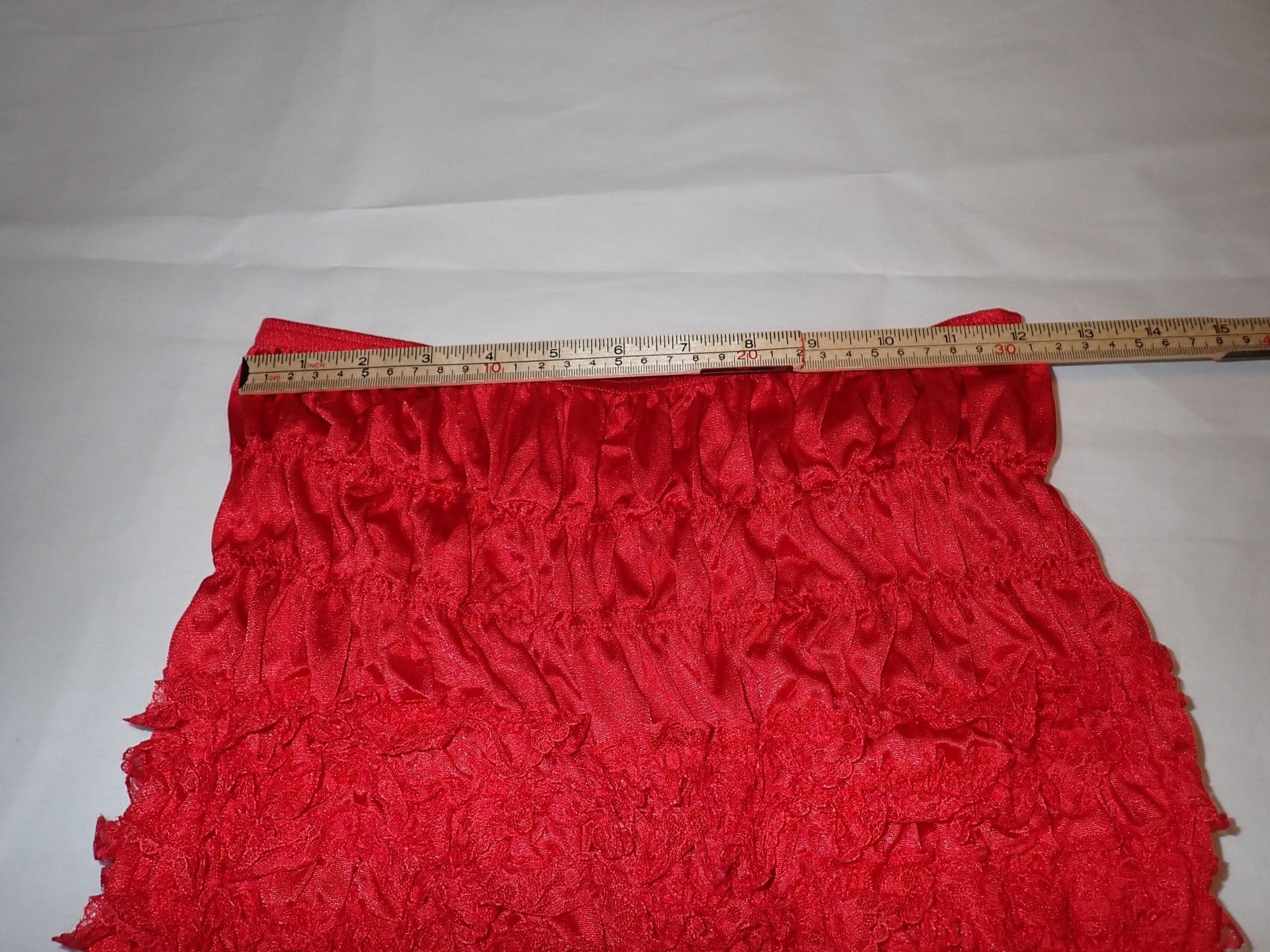 Vintage Malco Modes Square Dance Pettipants Bloomers L Red Ruffle Lace Pinup