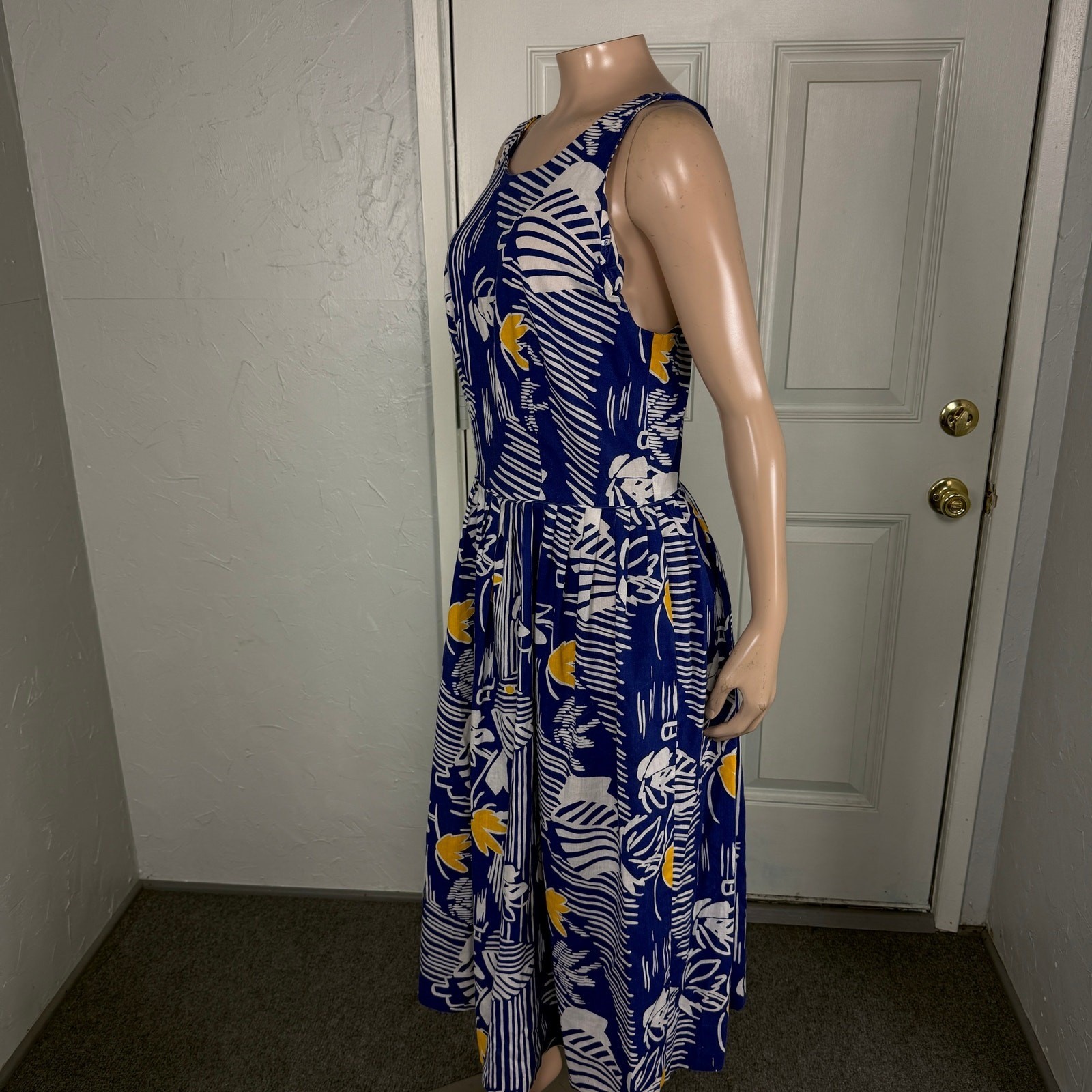 Vintage 80s 90&rsquo;s Sunshine Alley Women&rsquo;s Dress Cotton Hawaiian Pockets FF22