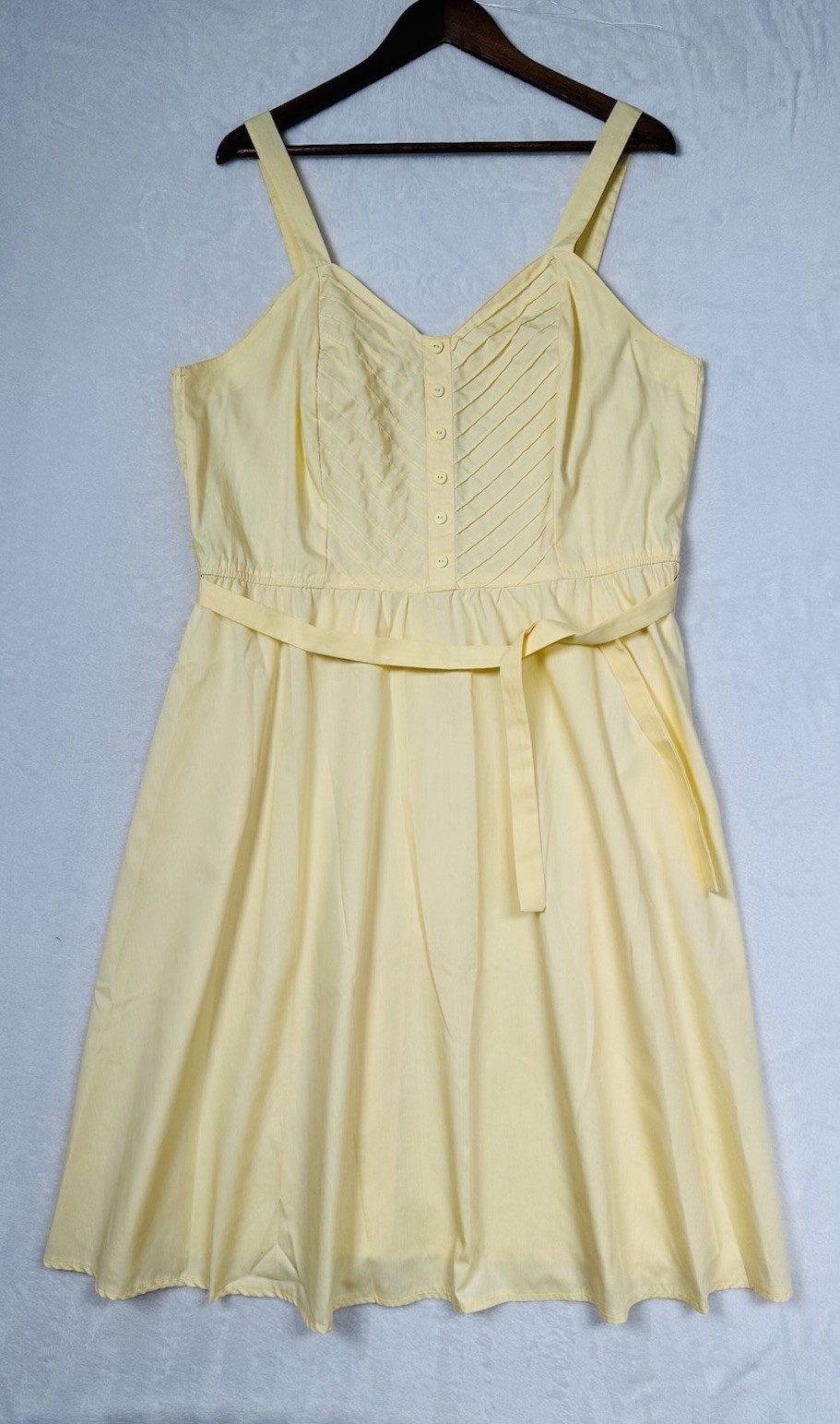 Vintage JC Penney Dress Womens Size 18 Midi Empire Waist Pintuck Bodice 70s