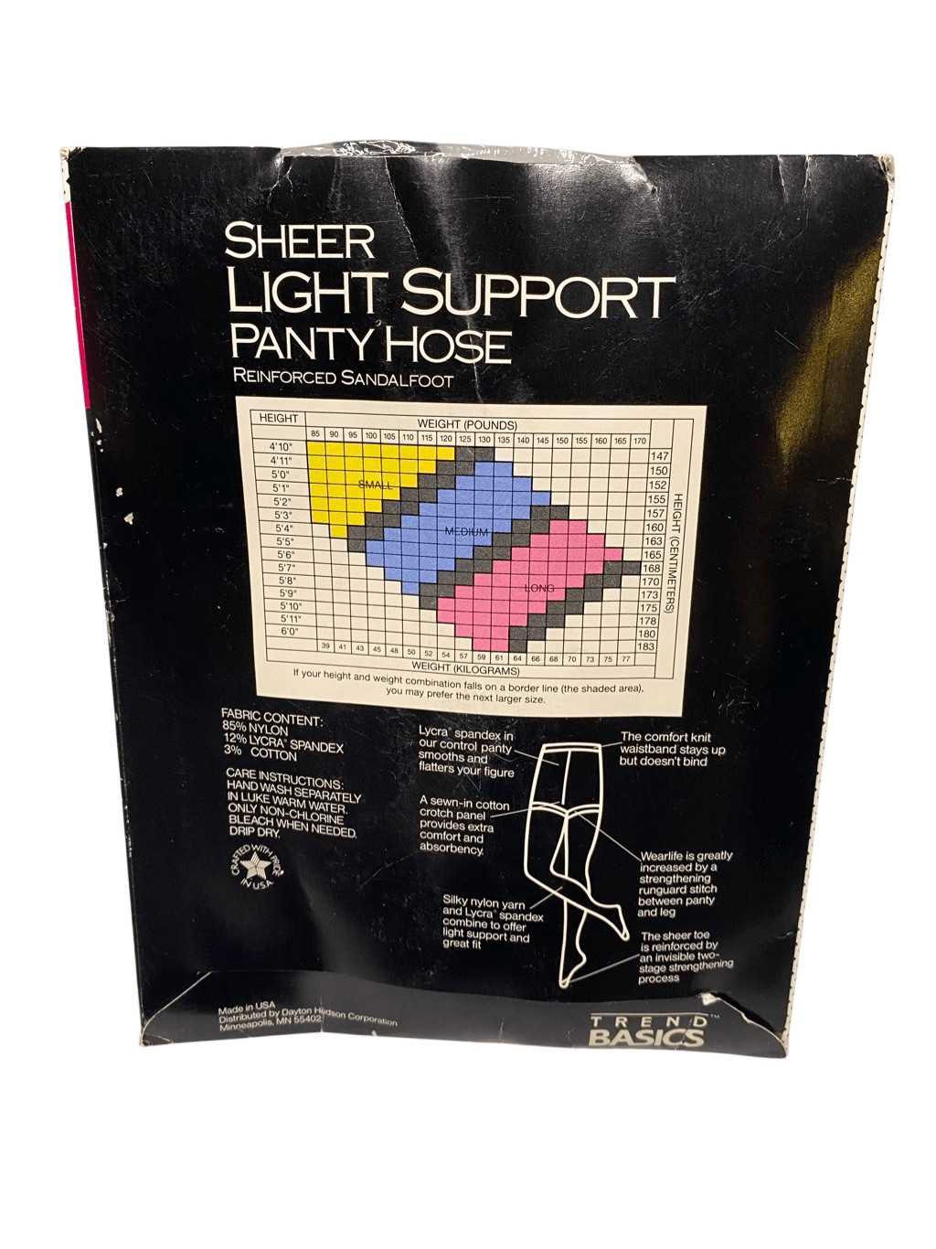 Trend Basics Sheer Light Support Pantyhose Navy Medium Reinforced Sandalfoot