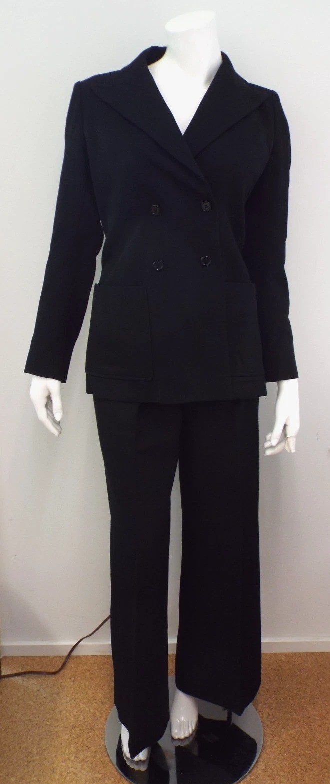 Vintage Yves Saint Laurent Rive Gauche Black Wool Blazer Jacket Women’s Size 40