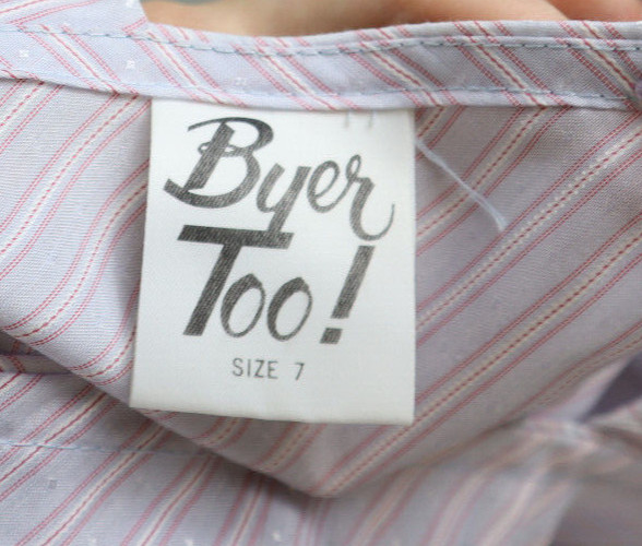 BYER TOO! Vintage 80s 90s Womens Dress Size 7 Blue Red Striped Belted