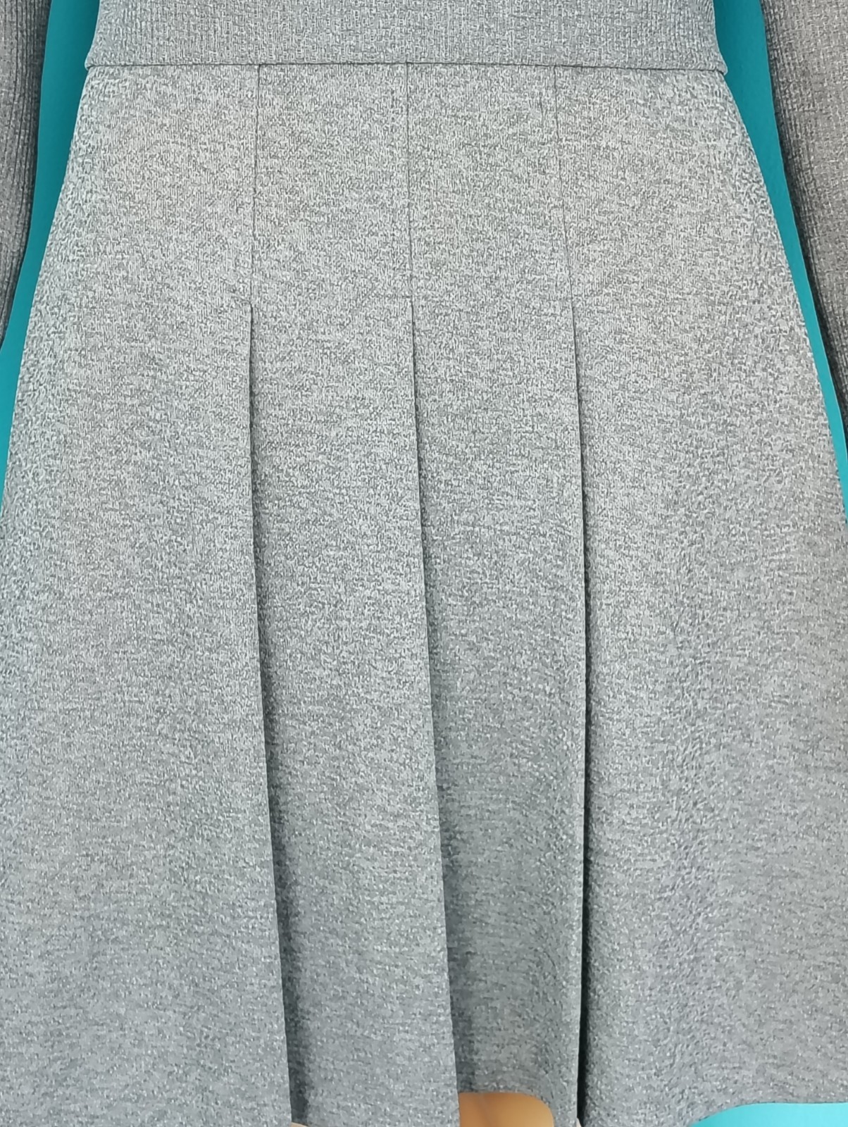 Vintage 70&rsquo;s Chevron Mini Dress Gray Peter Pan Collar Patty O’Neil NWT size: 11