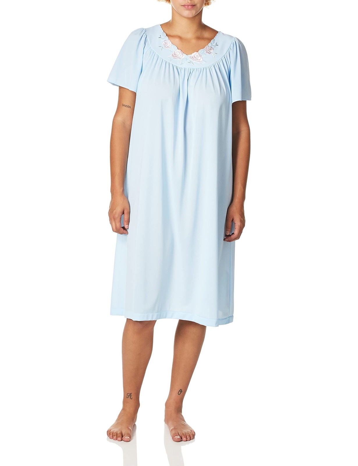 Shadowline Women&rsquo;s Petals 40 Inch Short Flutter Sleeve Waltz Gown Small Blue