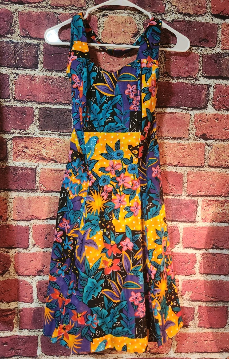 Hilo Hattie VINTAGE Hawaiian Halter Dress Floral Aloha Beach Travel Summer Sz 14