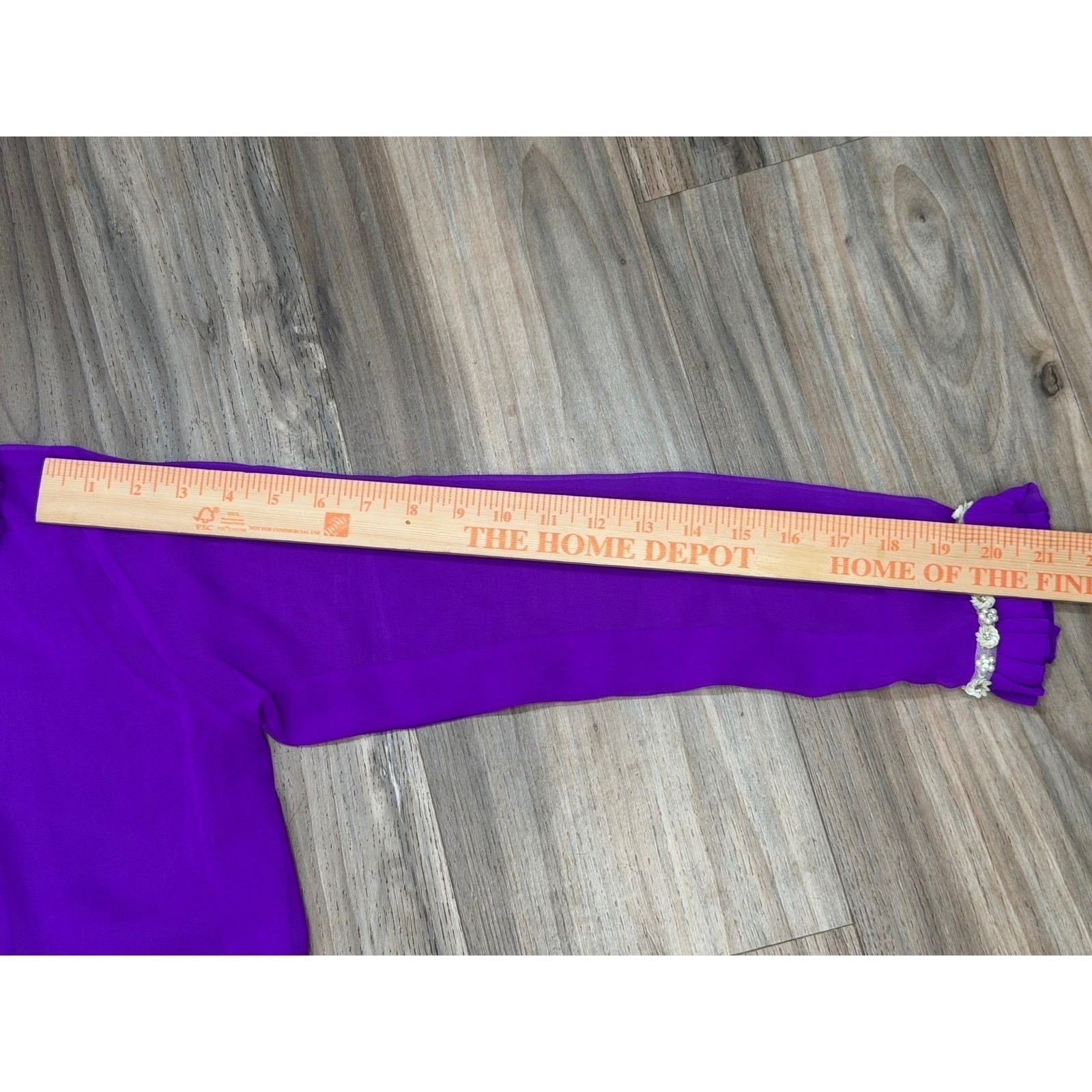 VTG Purple Sheer Chiffon Ruffle Neck Mini Dress Romantic Hollywood Regency S/M