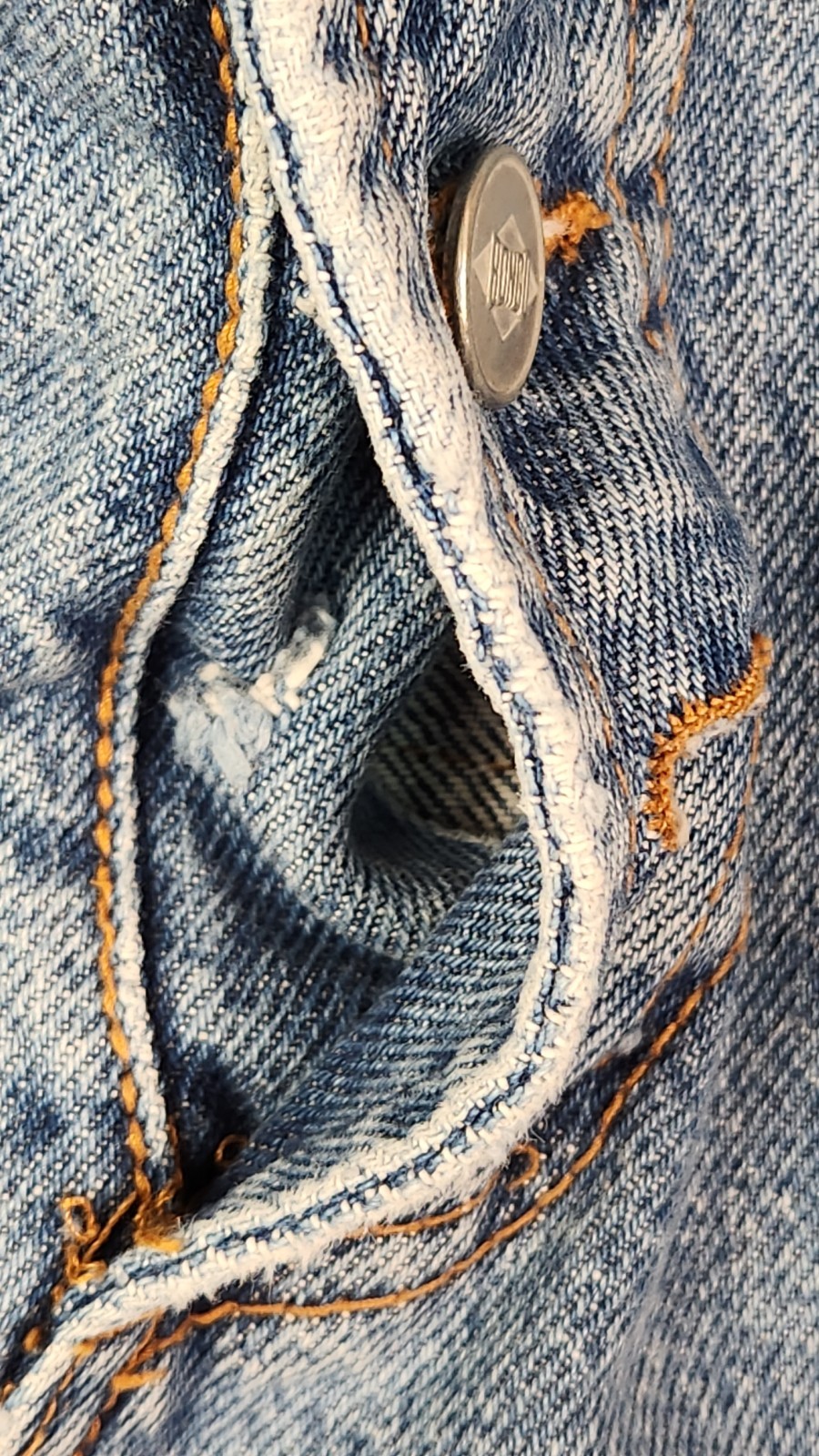 Vintage Bongo Jeans Exposed Button Fly Acid Wash Stone Wash sz5 23 Inch Waist
