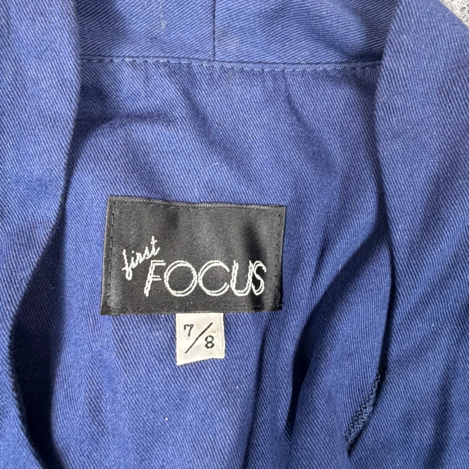 Vintage First Focus Navy Blue Sailor Jacket Peplum Nautical Anchor USA Made NWT