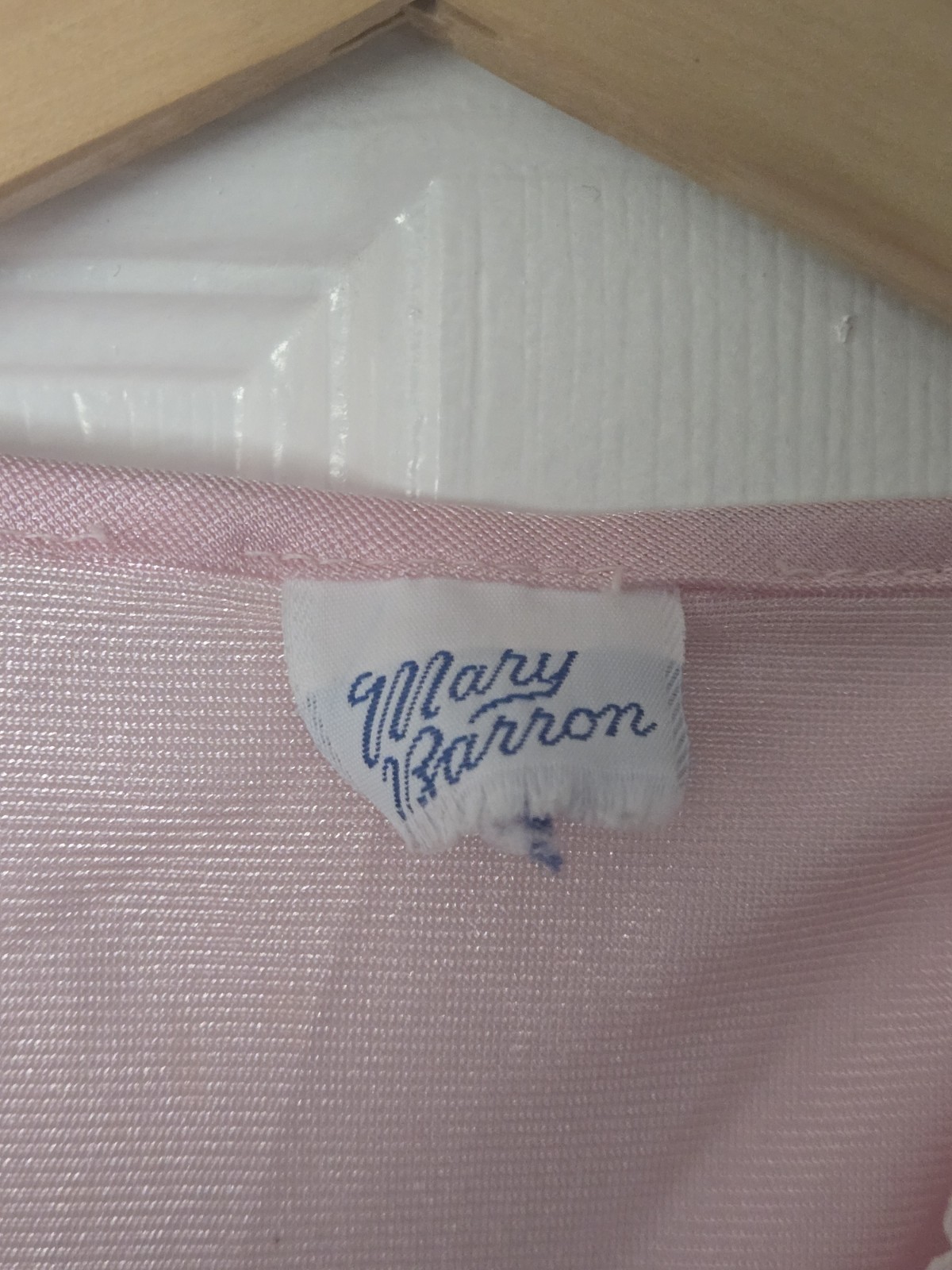 Vintage 1950s/1960s Mary Barron Maxi Nightgown Soft Pastel Pink Nylon Fabric