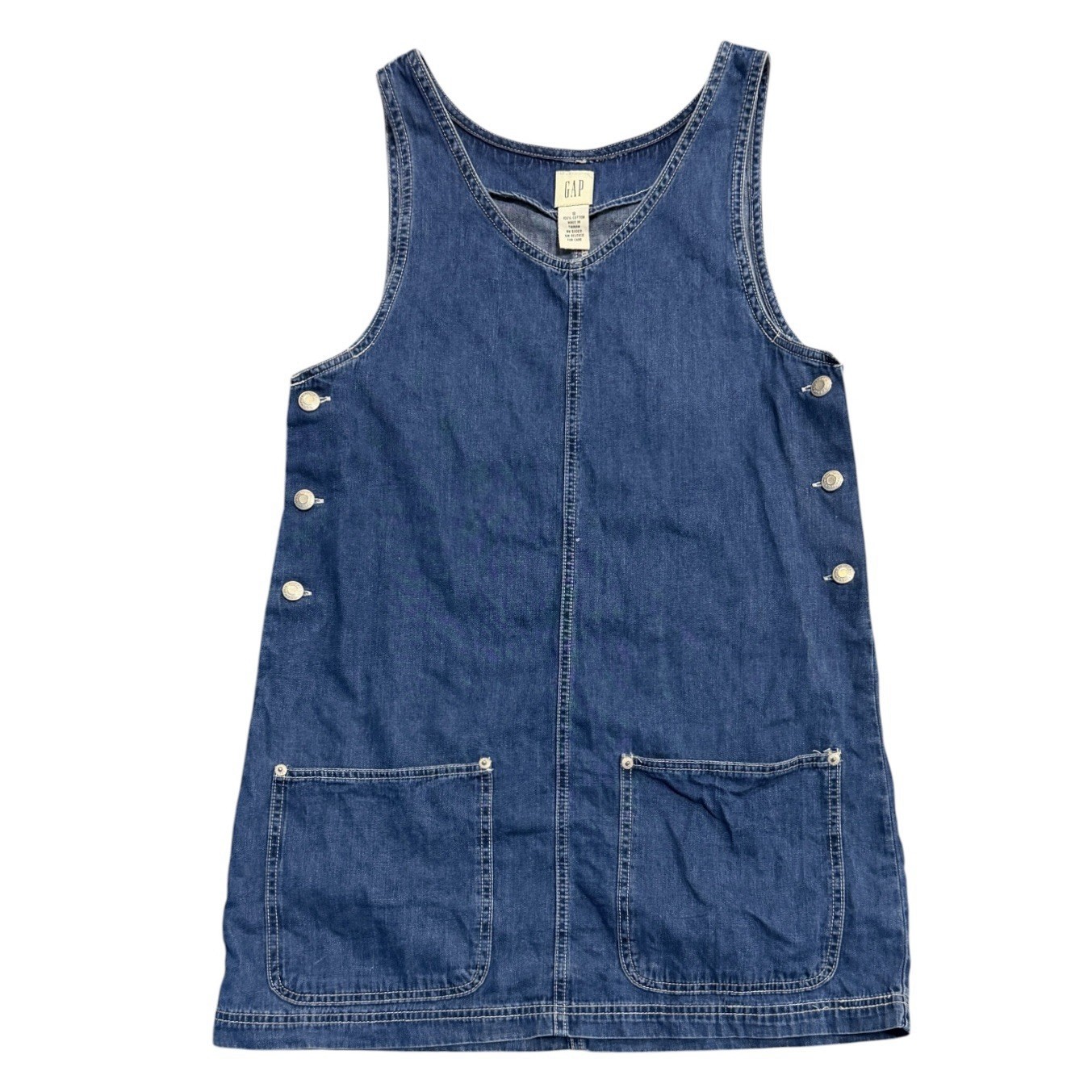 Y2K 1990&rsquo;s Vintage Gap Denim Dress Overalls Size Small 100% Cotton Romper Jumper